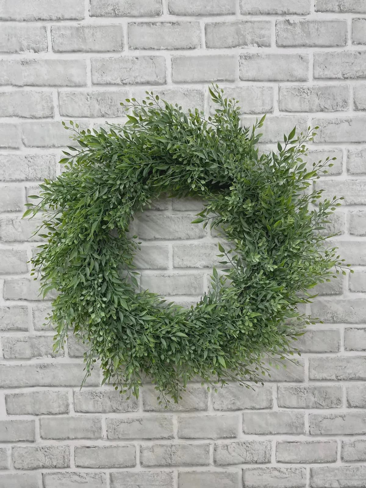 Artificial Smilax Green Wreath 20", Large Faux Candle Ring for Hurricane Vases, Wedding Centerpiece Table Ring, 10" Inside Base Wreath