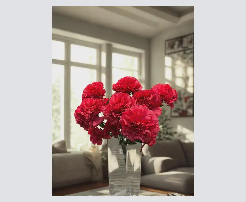17" Red CarnationBush/Spray/Greenery/Succulent/Carnations/Wedding Centerpiece/Home Decor/Faux Flower/Silk Flowers/Flower Bouquet