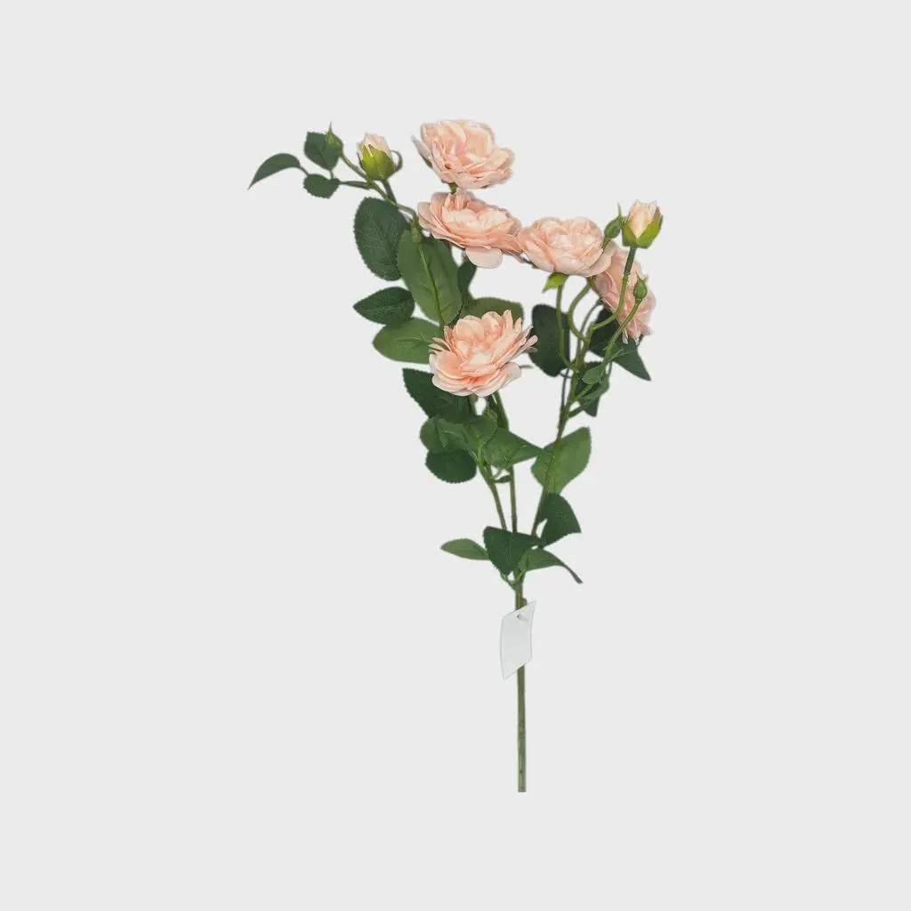 27" Pink Rose Spray (5 Heads)–Faux Soft Pink Rose Stem Pick, Artificial Rose Spray for Christmas Trees, Wedding Centerpieces & Floral Wreath