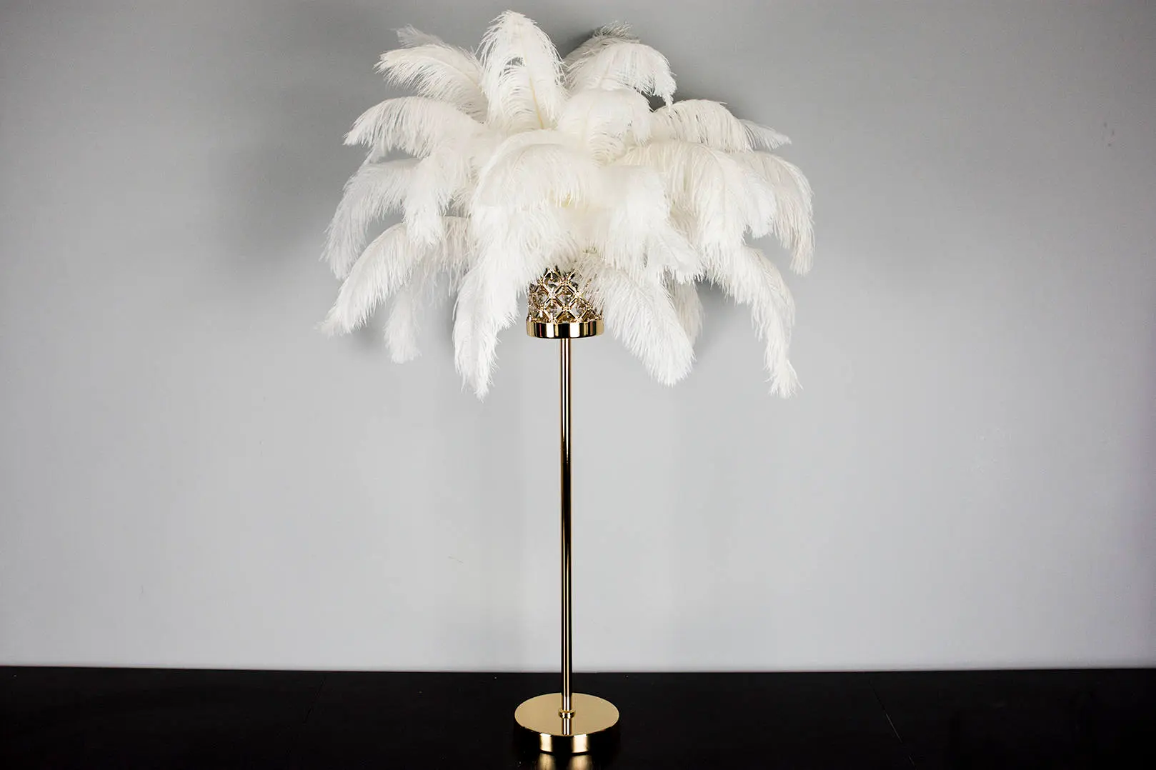 28" Elegant Gold Stand/ Ostrich Feather Centerpiece for Great Gatsby/Wedding/Old Hollywood/Glitz and Glam themes