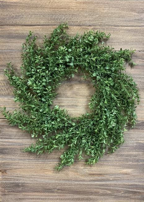 24" Common Boxwood Wreath/Green Artificial Wreath/Green Wreath/Natural Looking Wreath/Outdoor Wreath/Green Outdoor Wreath/Home