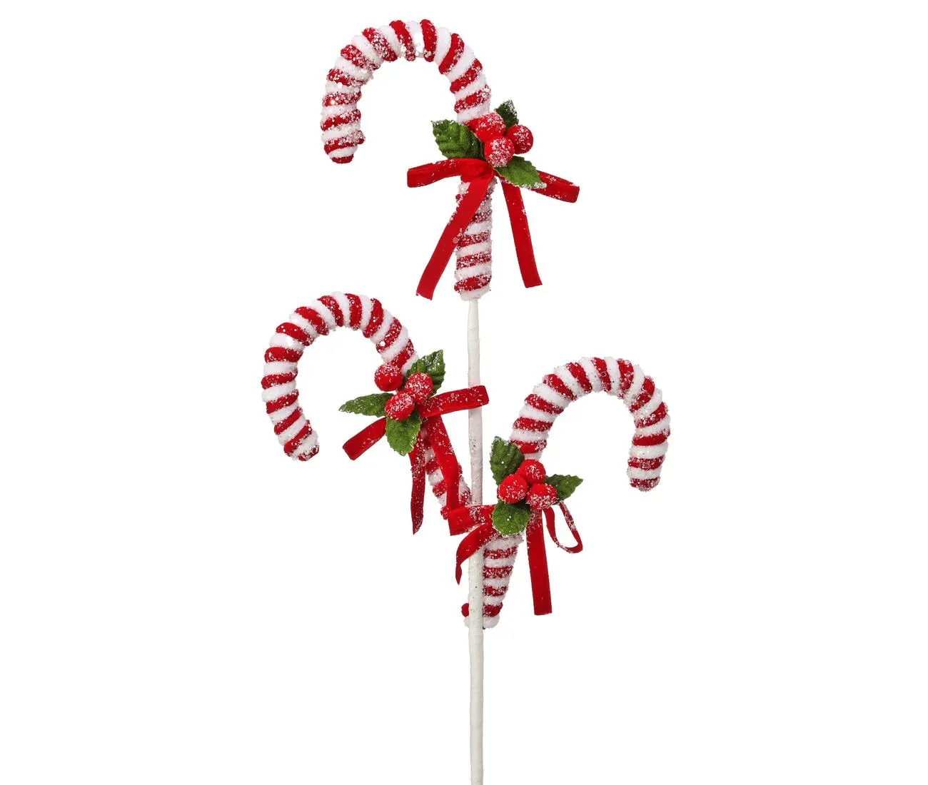 26" Candy Cane With Bows Spray/Sprays/Wedding Decor/Holiday Decor/Fall Decor/Table Decor/Cedar Spray/Natural Spray/DIY Craft/Holiday DIY