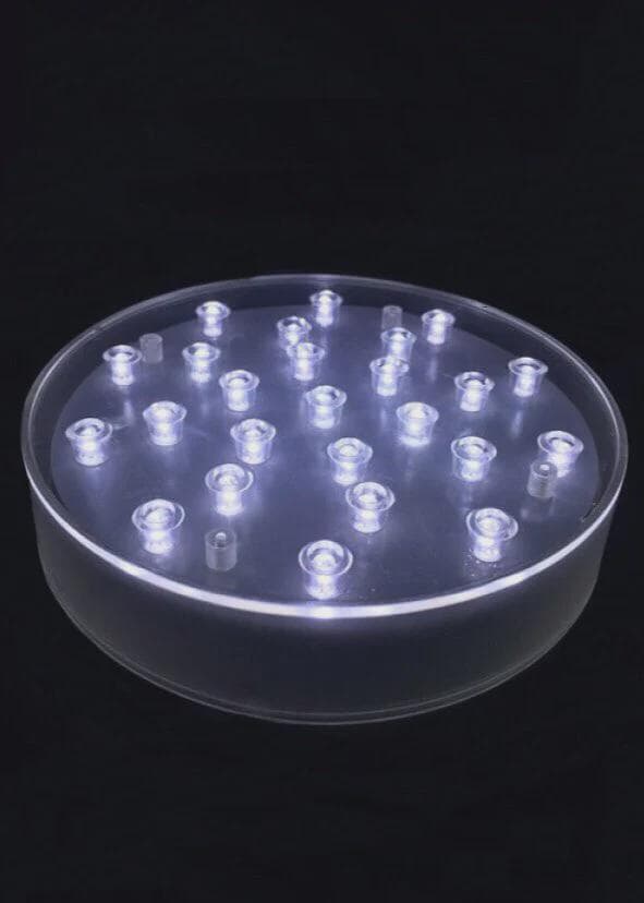6" Round, 25 LED LIGHTS, Centerpiece Light Base