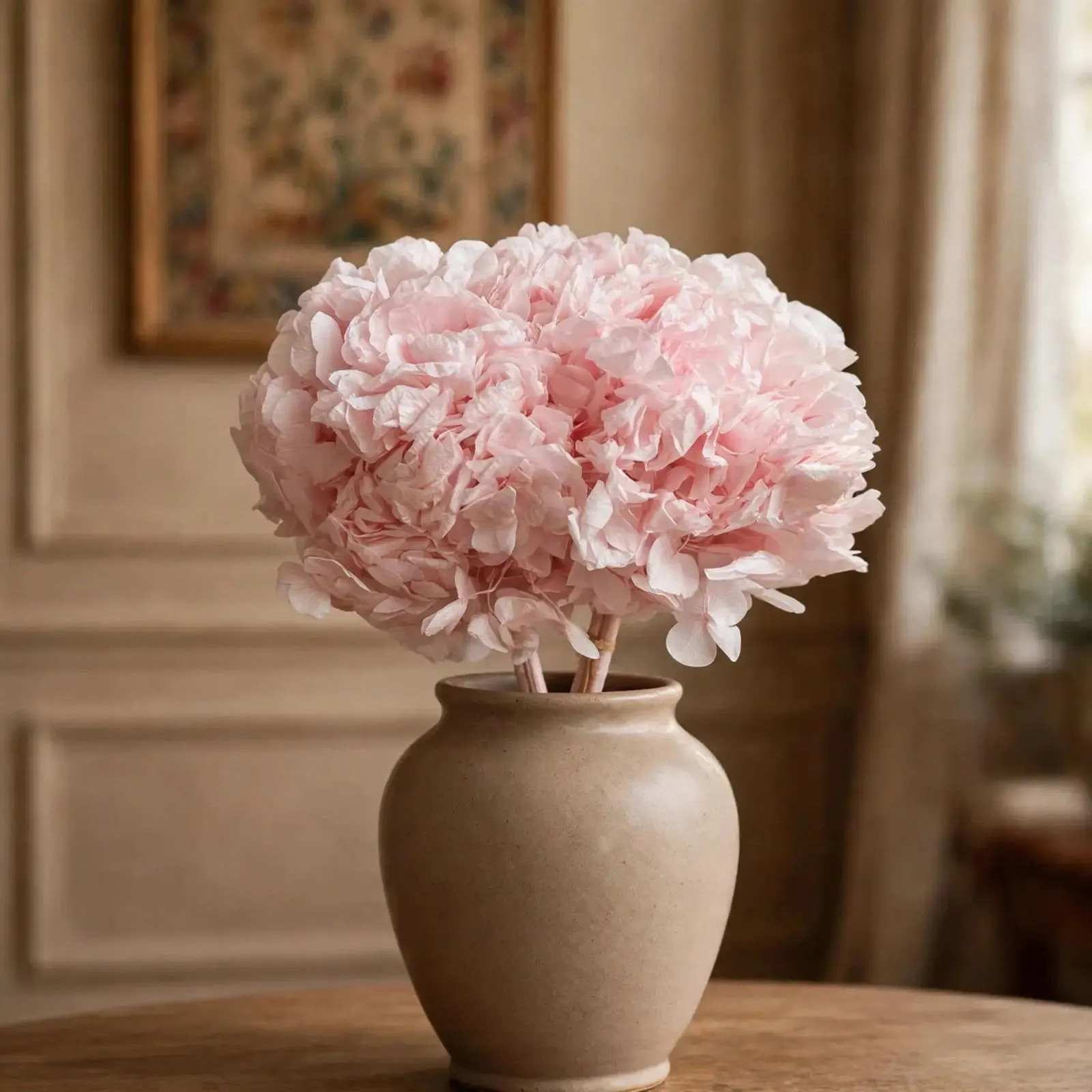 Preserved Large Petal Hydrangea Light Pink 7-8 Inch | 1-2 Stems | Preserved Flowers