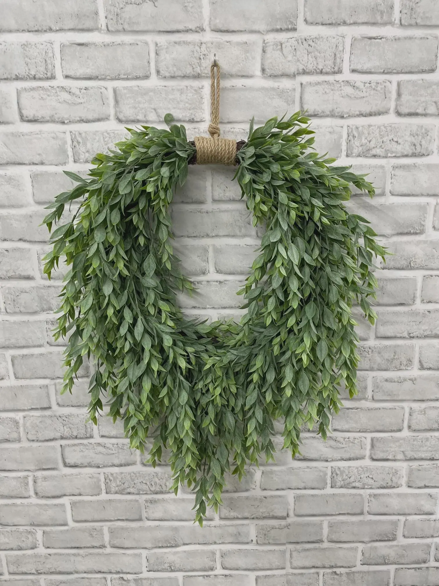 18" Faux Ruscus Heart Wreath Green, Artificial Shaped Greenery, Romantic Wedding Chair Decor, Bridal Shower Backdrop, Valentine Wall Decor