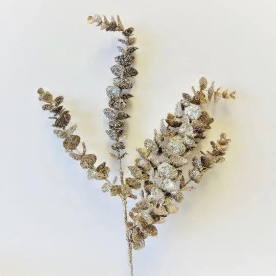 24" Glitter Eucalyptus Spray/Sprays/Faux Spray/Wedding Decor/Holiday Decor/Table Decor/Glitter Spray/Natural Spray/DIY crafts