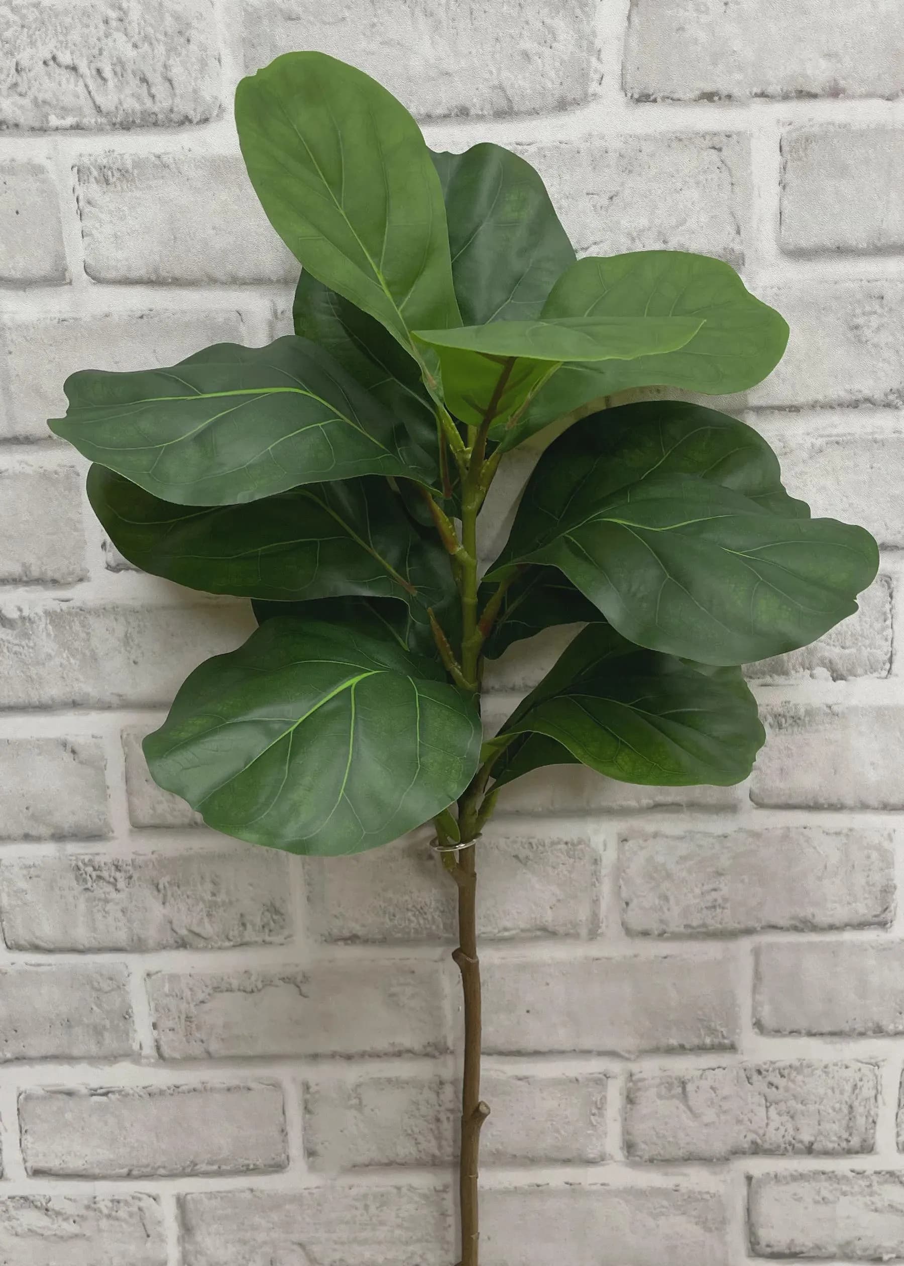 33" Fiddle Leaf Fig Stem, Artificial Tropical Greenery Branch, Faux Fiddle Leaf Fig Foliage, Realistic Indoor Plant Stem, Modern Home Decor