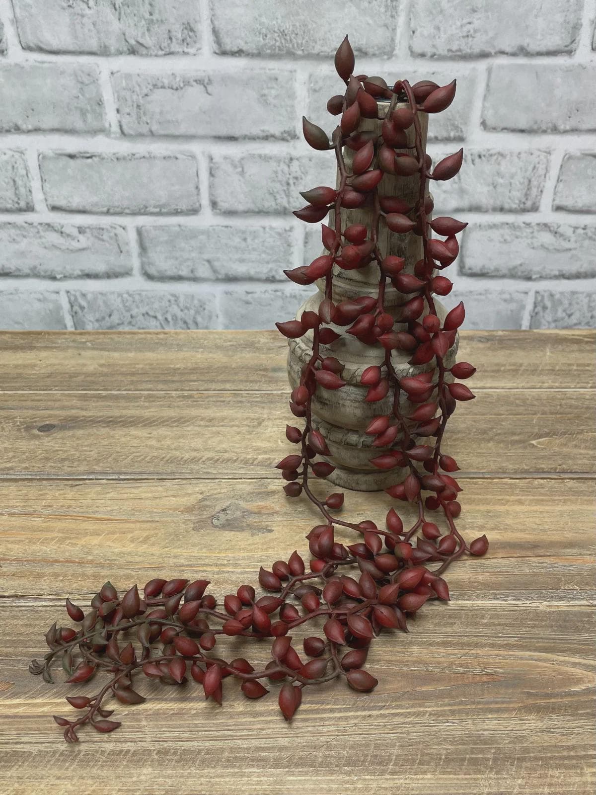 26" Fresh Touch Burgundy String of Raindrops Succulent With 3 Vines/ DecorWedding Centerpiece Decor/Faux Flower/Silk Flower/Flower Bouquet