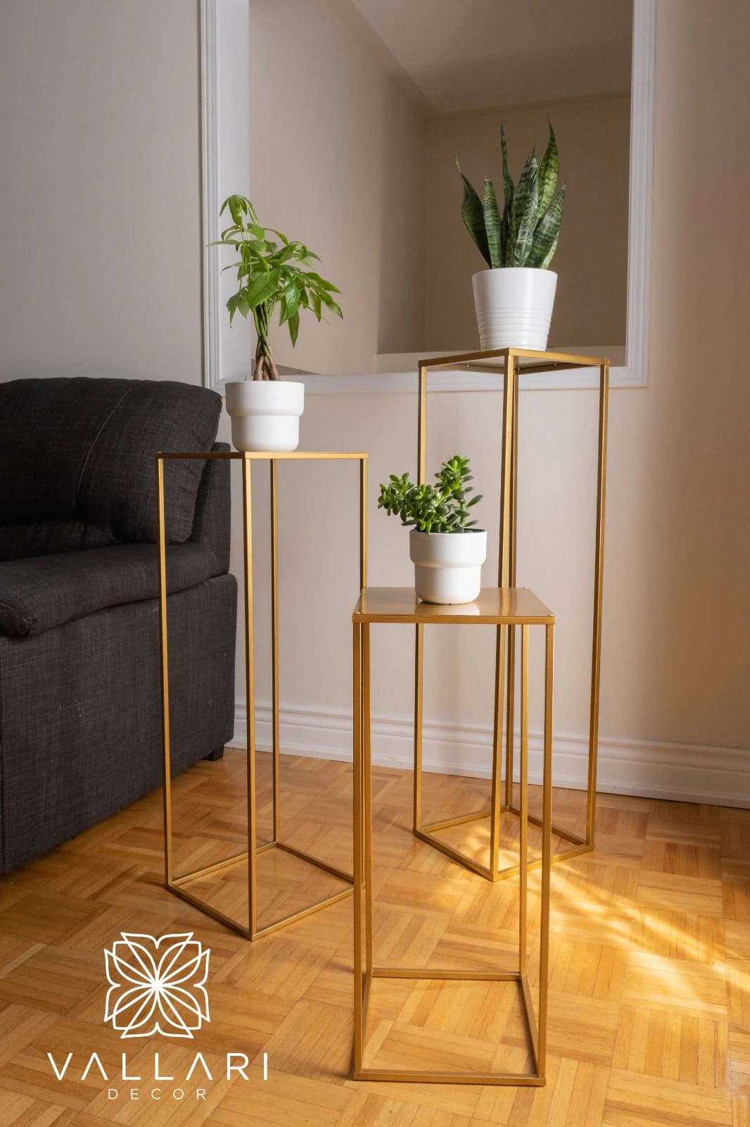 Modern Home Rectangle Stand Metal Gold Geometric Vase/Metal Frame/ Tall Stand/ Four Rod Stand/Metal Vase/ Metal Vase/Metal Riser