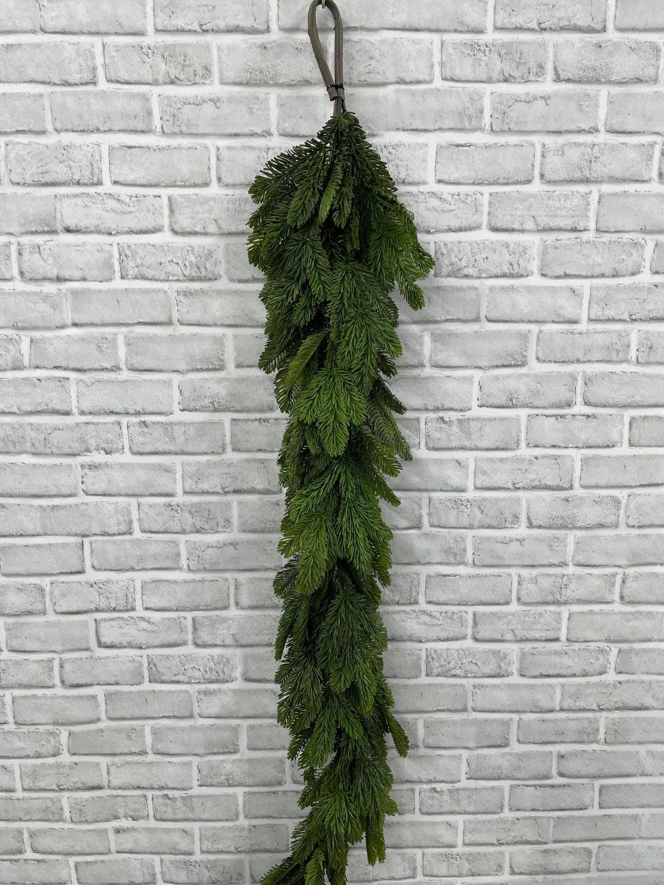 6ft Fresh Touch Noble Fir Garland - Realistic Artificial Pine Greenery for Holiday Decor, Mantle, Table Runner, Christmas Wreath Base