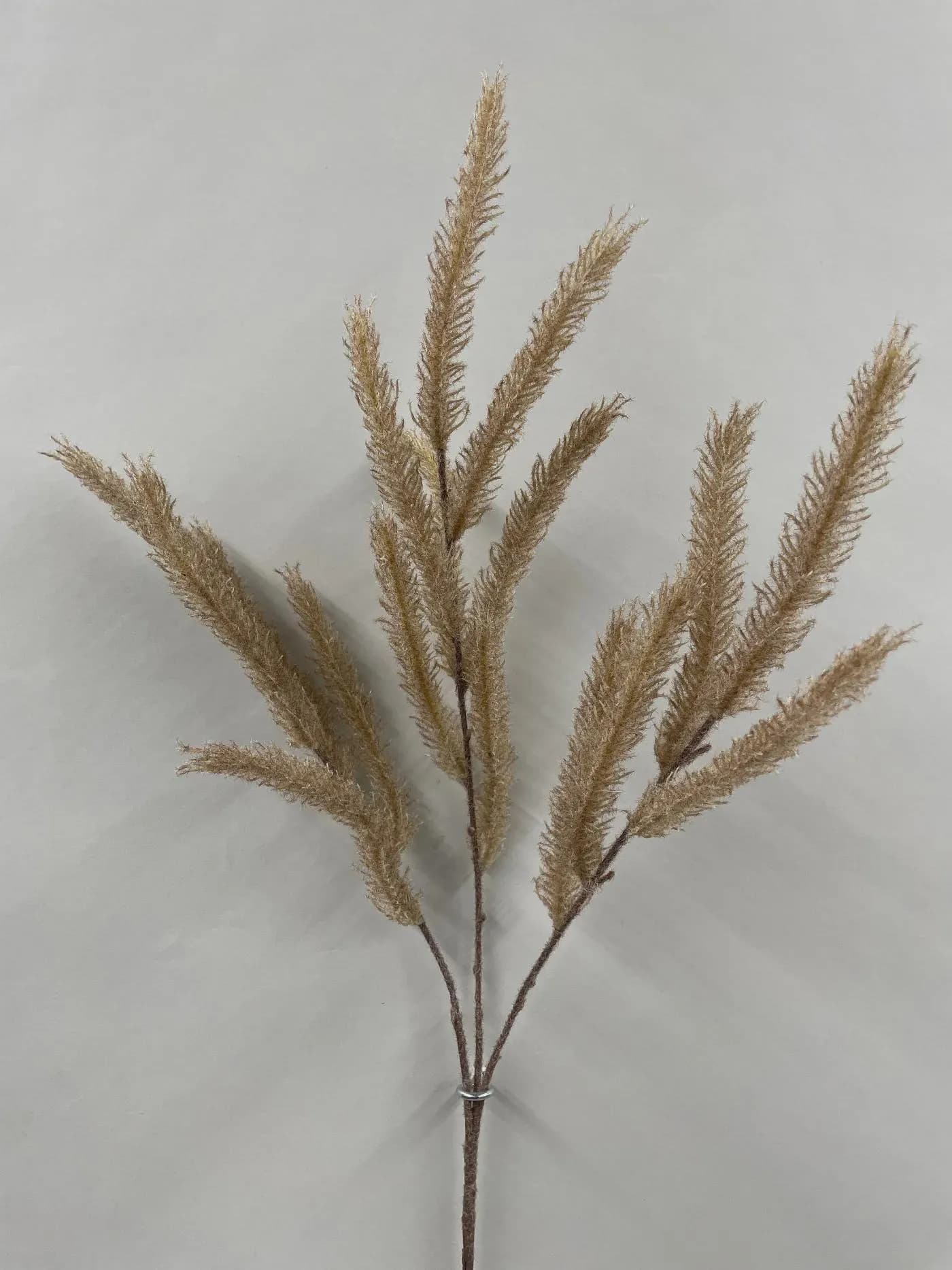 26" Flocked Dog Tail Spray, Faux Autumn Grass, Cattail Stem, Fall Greenery, Neutral Boho Decor, Winter Floral Filler, Cream or Brown