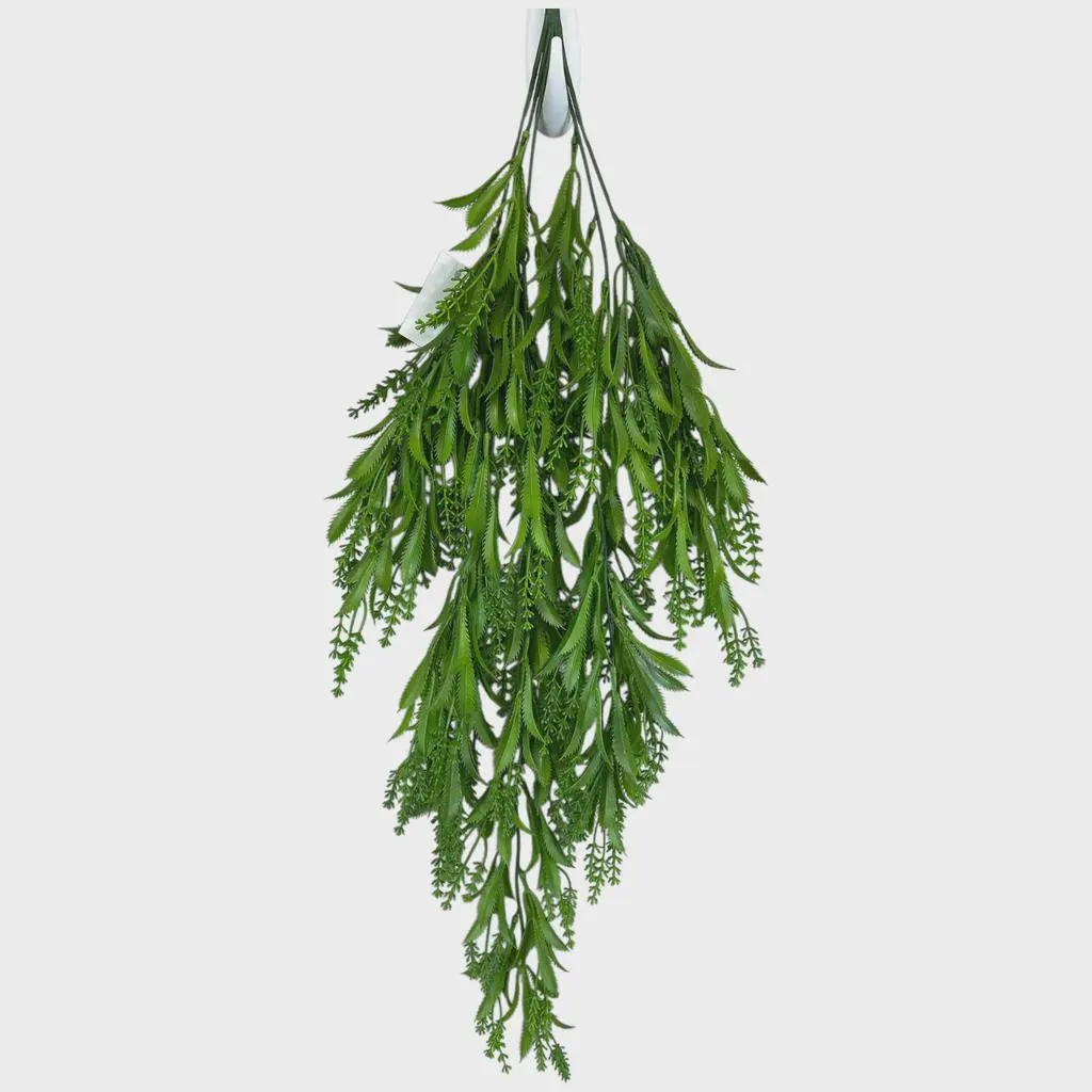 33" Budding Hanging Forest Fern Bush–Faux Trailing Forest Fern Bush,Cascading Greenery Vine for Hanging Basket, Wall Planter and Shelf Decor