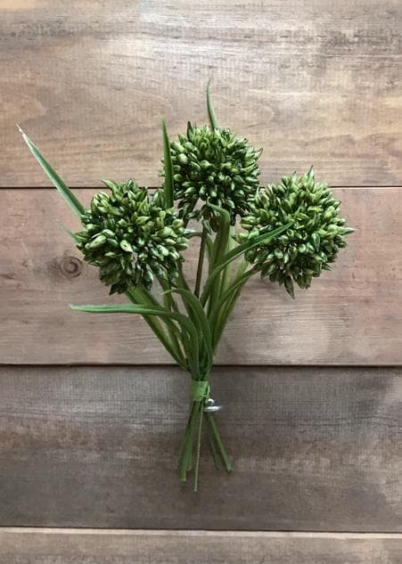 11" Green Allium Bud Spray/Faux Spray/Autumn Decor/Holiday Decor/Fall Decor/Thanksgiving Decor/Wedding Decor