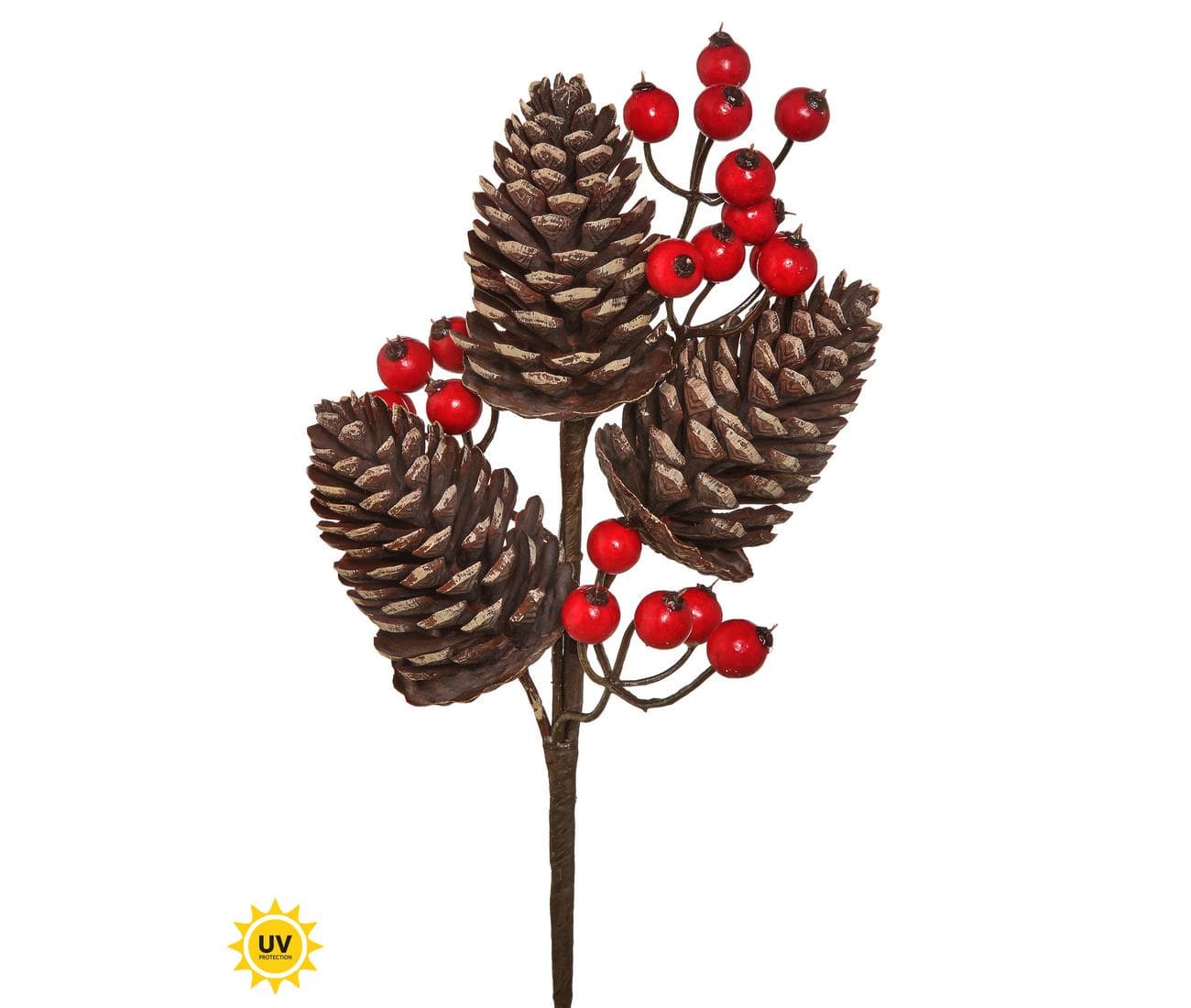 12" Brown Pine Cone And Berry Pick/Holiday Decor/Christmas Decorations/Poinsettia Picks/Poinsettia Flowers/Poinsettia Plant/Cone Pick
