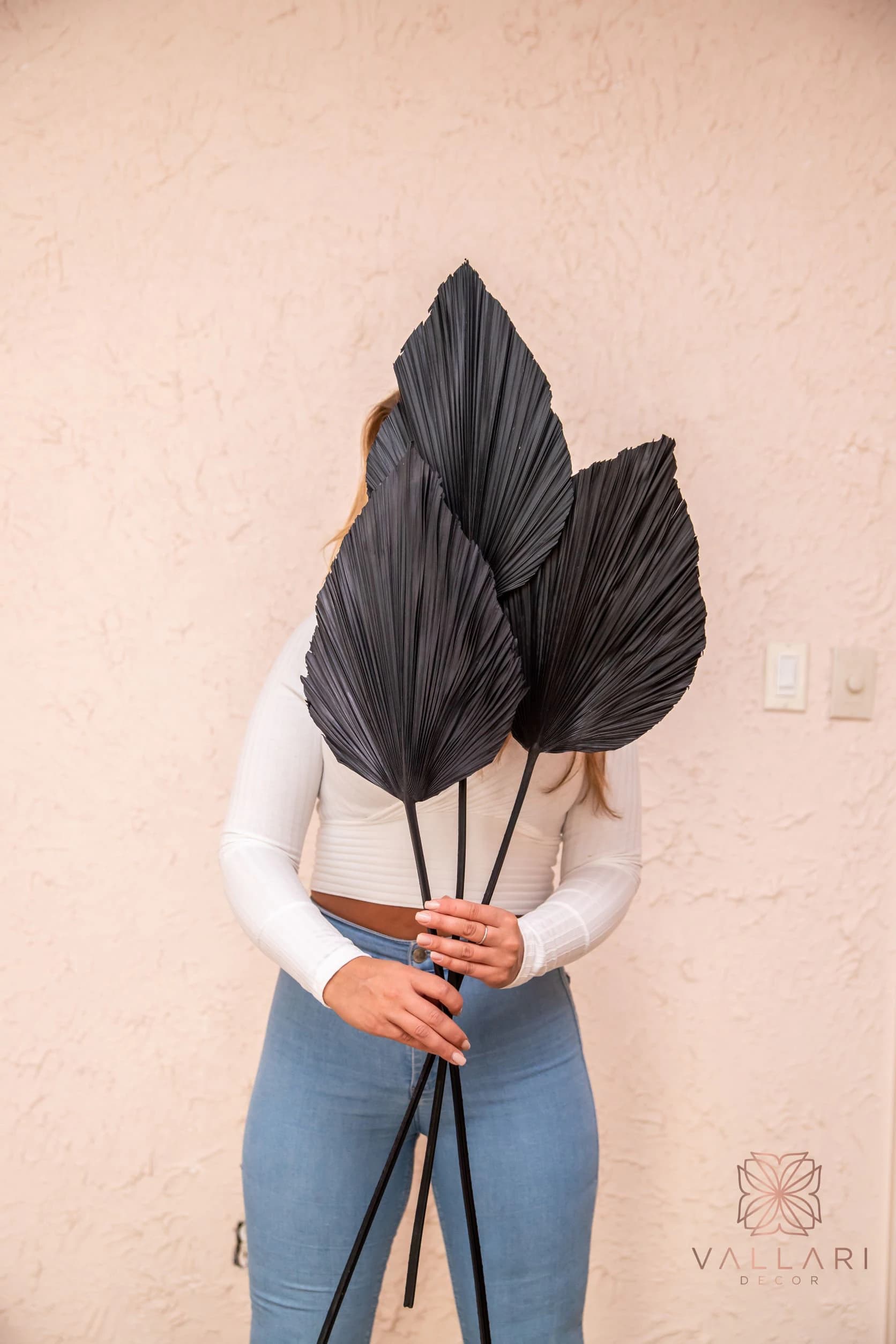 3pc 40" Black Palm Spears/ivoryPalm/red palm/brown palm/Home Decor/VaseDecor/CenterpiecWedding Decor/Faux Flowers/Silk Flowers/FlowerBouquet