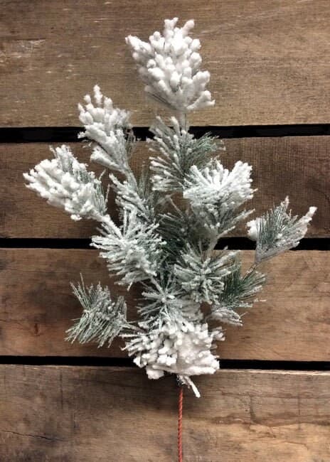 17" Snowed Split Pine Spray/Faux Garlands/Vines/Greenery/Wedding Centerpieces/Home Decor/Faux Vines/Silk Vines/Garlands