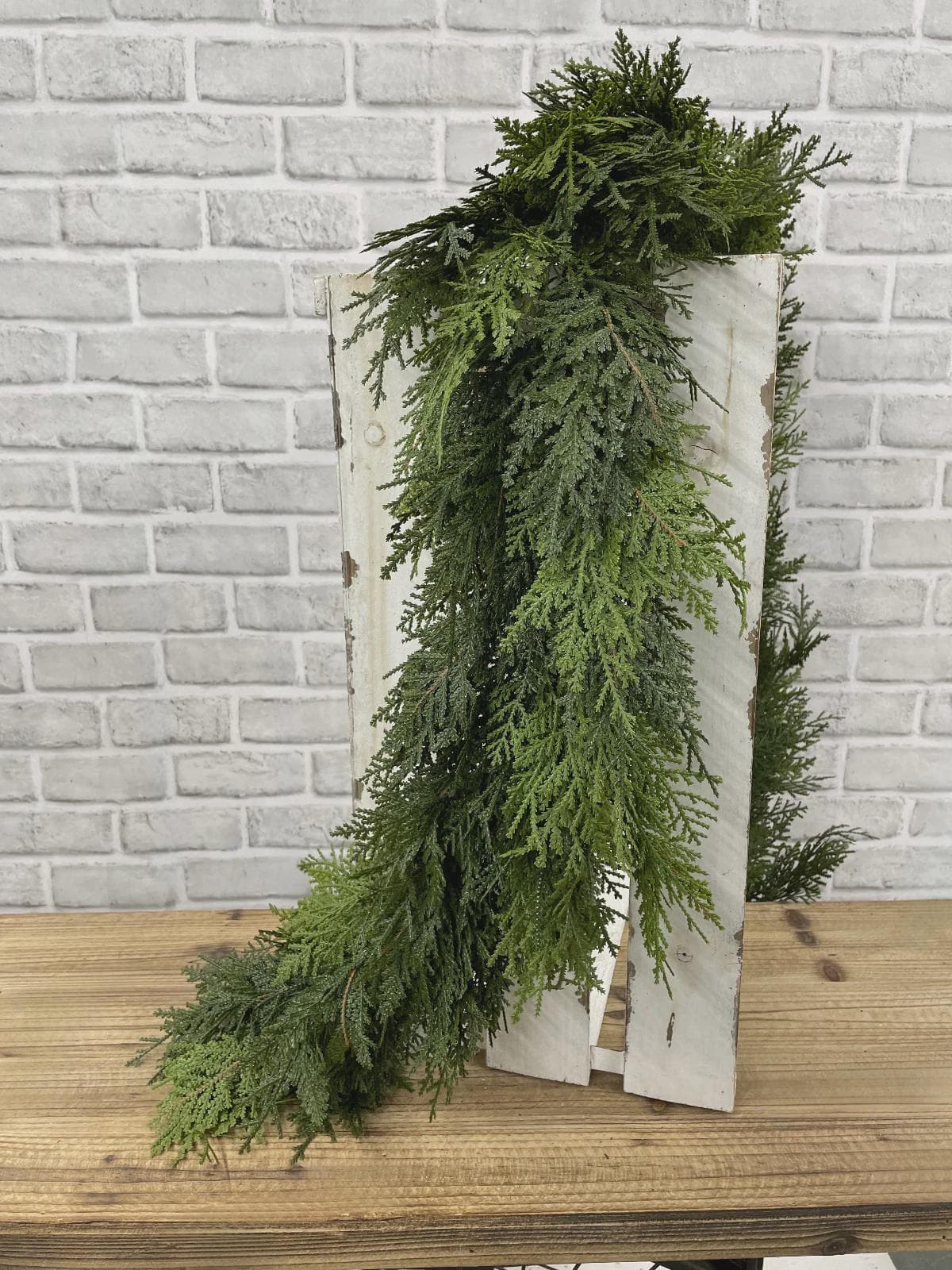 6ft Northern White Cedar Garland - Fresh Touch Faux Winter Greenery, Luxury Christmas Mantel Runner, Realistic Wedding Table Arch Decor