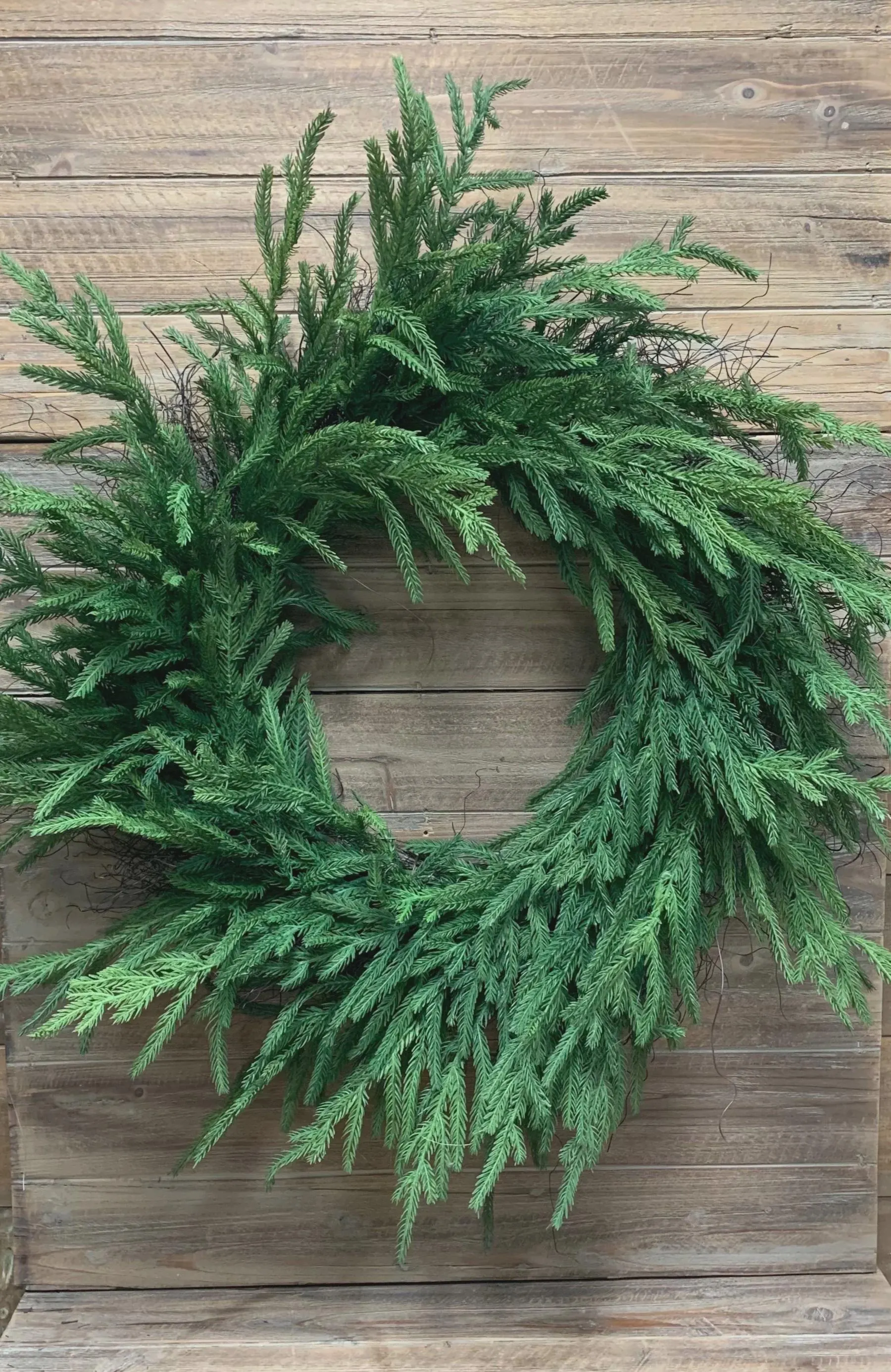 30" Fresh Touch Norfolk Wreath With Backing/Twigs/Garlands/Wedding Centerpieces/Home Decor/Faux Vines/Silk Vines/Garlands