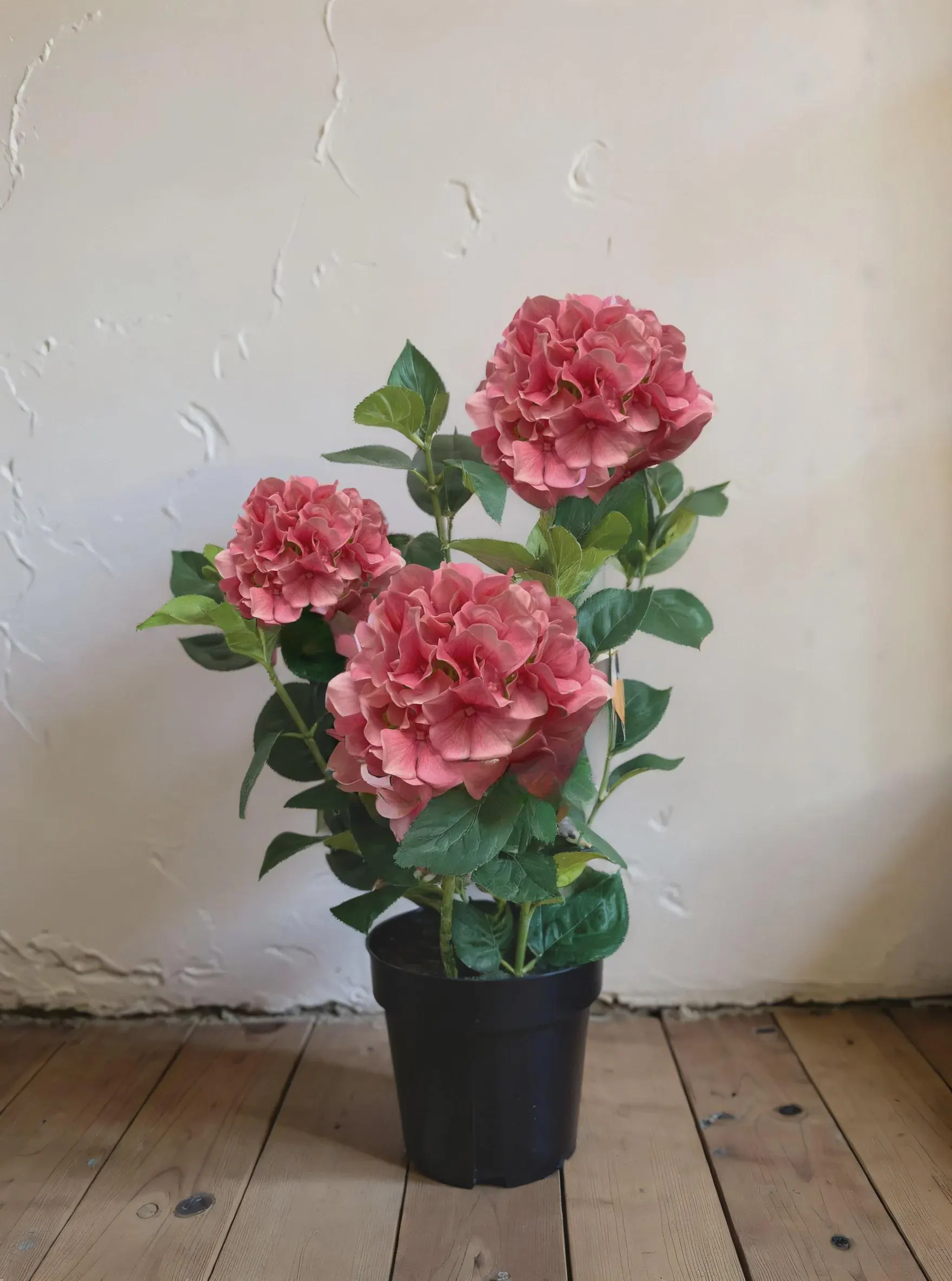 25" Fresh Touch Pink Hydrangea In a Plastic Black Pot /Artificial Greenery/Holiday Decor/Christmas Decor/Seasonal/Long Garland