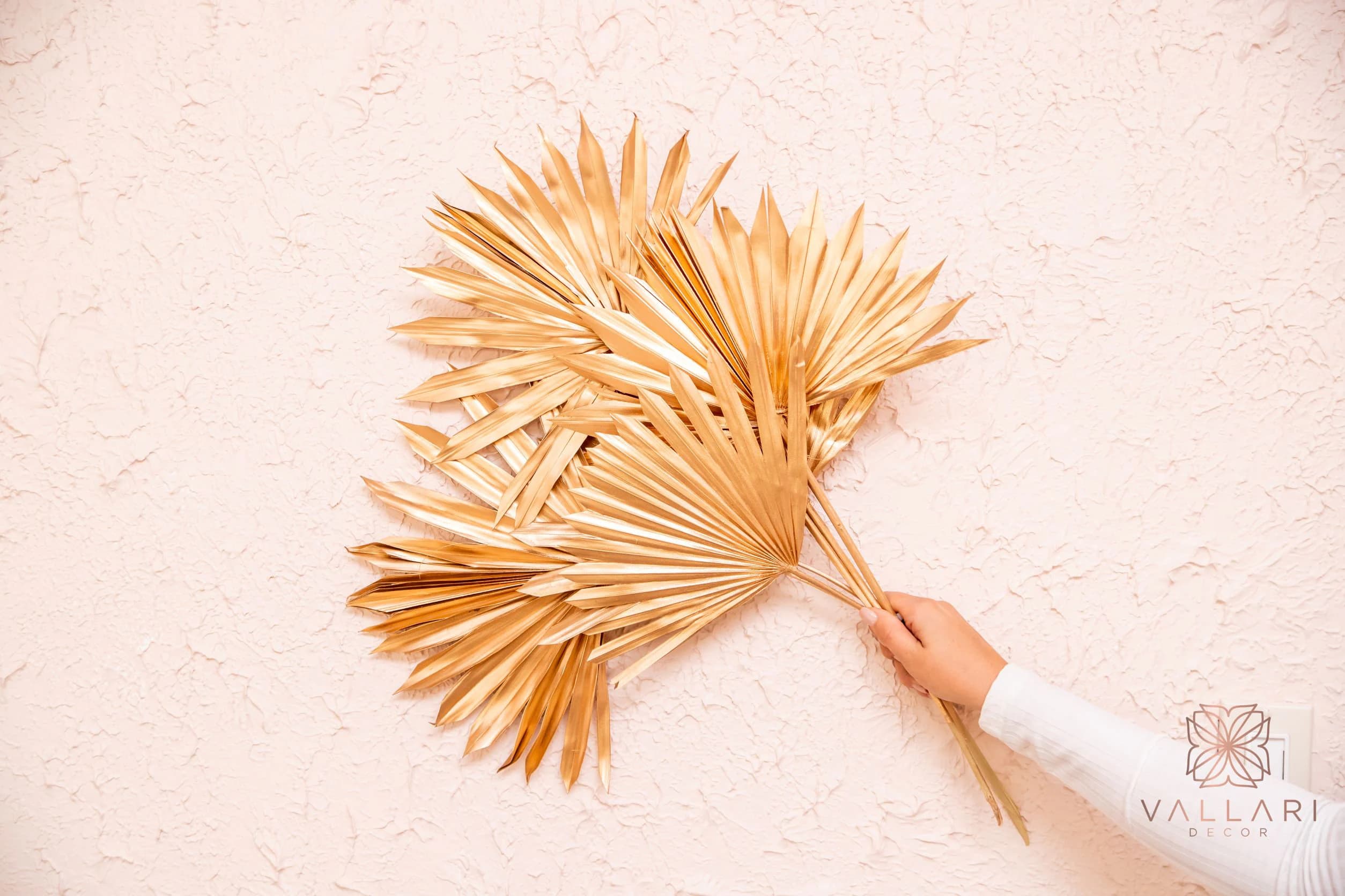 1-6pc - 10-16" Dried Gold Sun Palms/Natural/Silver/ Home Decor/Vase Decor/Centerpiec Wedding Decor/Flowers/Silk Flowers/Flower Bouquet