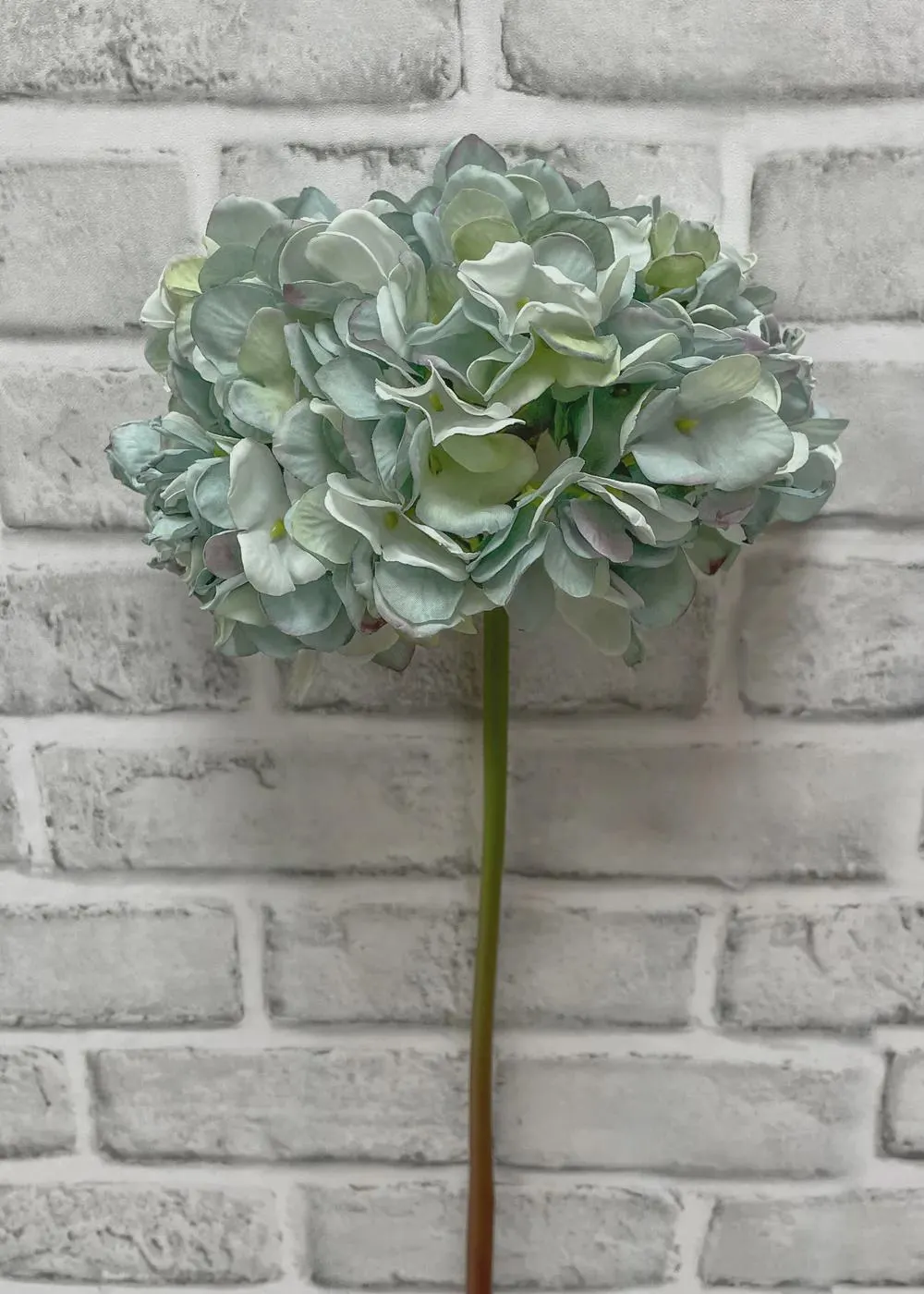 22” Blue Dried Look Hydrangea Stem  | Faux Hydrangea Flower | Neutral Vintage Floral | Wedding Decor | Farmhouse Home Decor | Artificial