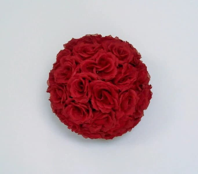 Red RoseFlower Ball Pomander Rose Balls Wedding decoration Ball Silk Rose Kissing Ball Faux Flowers/Mutiple sizes/Aisle decor/ Centerpiece