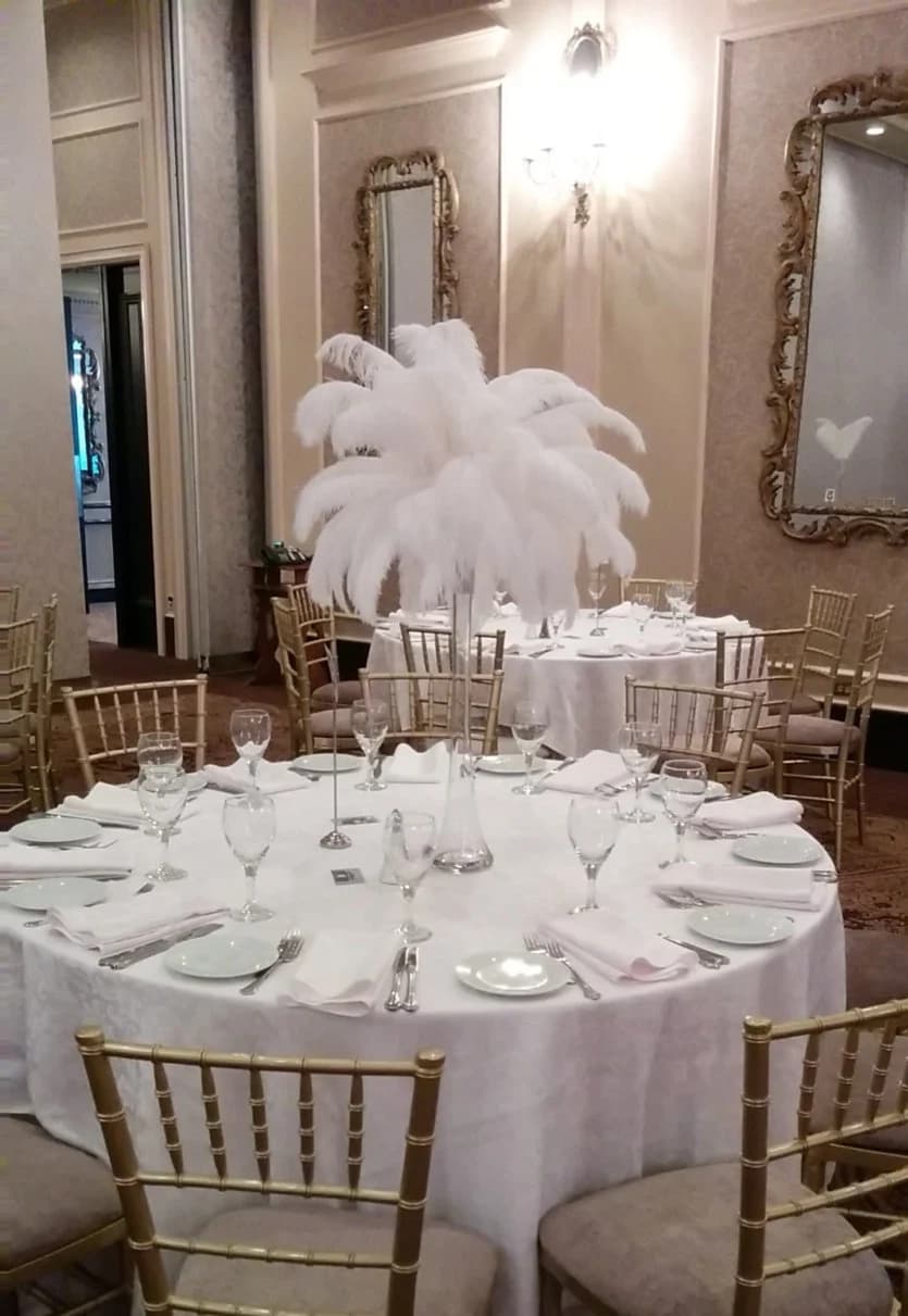 Ostrich Feather Centerpiece Kits with 24" Eiffel Tower Vase
