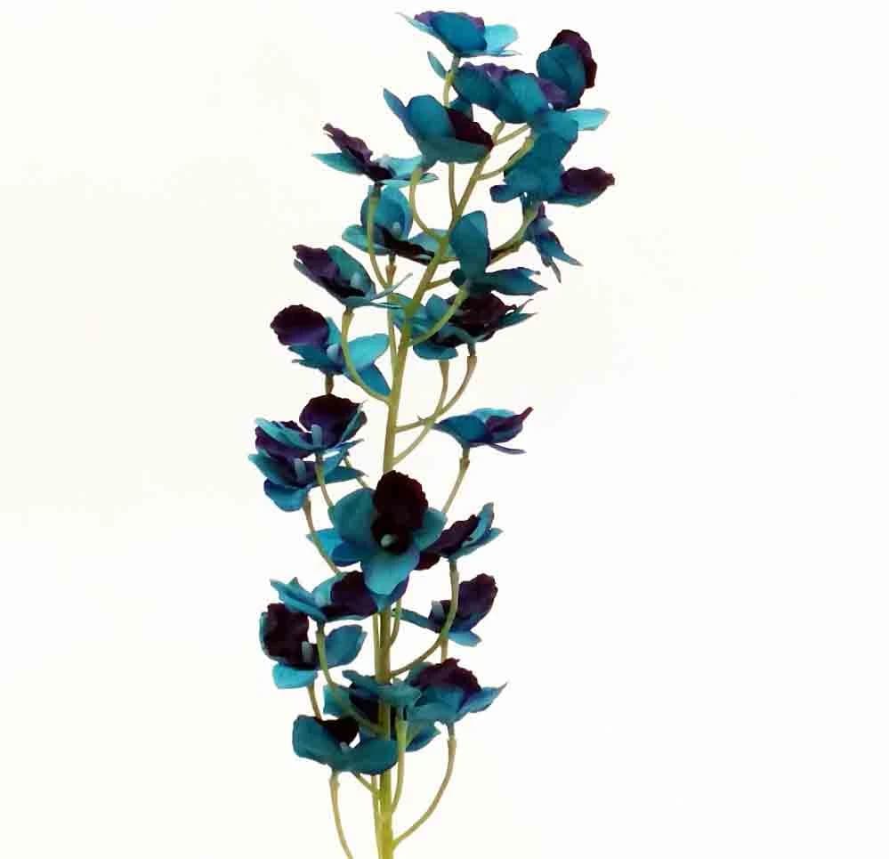 33" Peacock, Dark Blue Mini Orchid Spray/Green/Purple/Wedding Centerpieces/Home Decor/Faux Flowers/Silk Flowers/Flower Bouquet