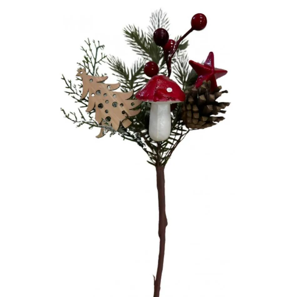 12" Berry, Star and Mushroom Spray/Sprays/Wedding Decor/Holiday Decor/Fall Decor/Table Decor/Cedar Spray/Natural Spray/DIY Craft/Holiday DIY