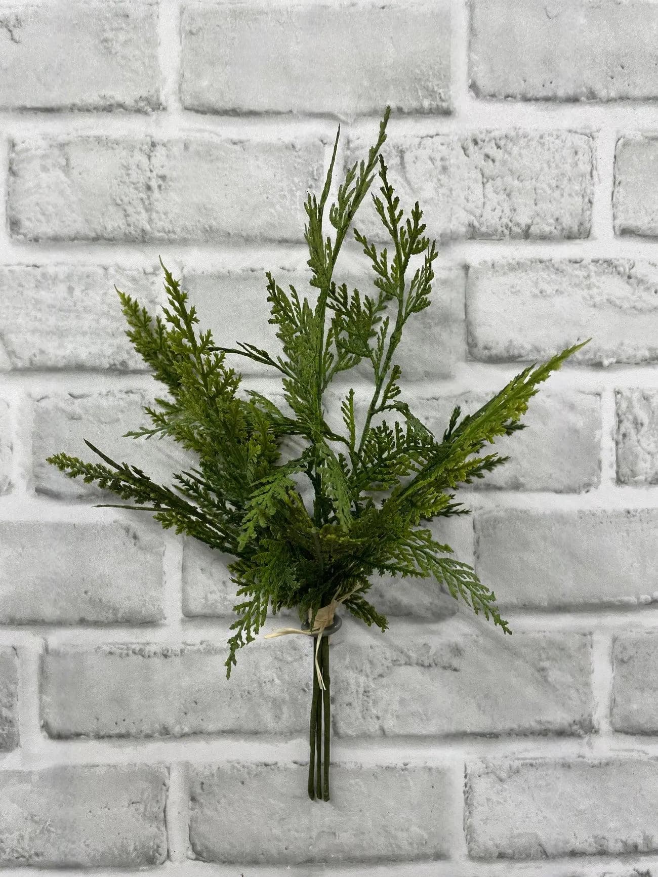12" Real Touch Cypress Bundle, Faux Cypress Winter Pick, Christmas Greenery Floral 3 Stem Pack, Luxury Evergreen Centerpiece Vase Filler
