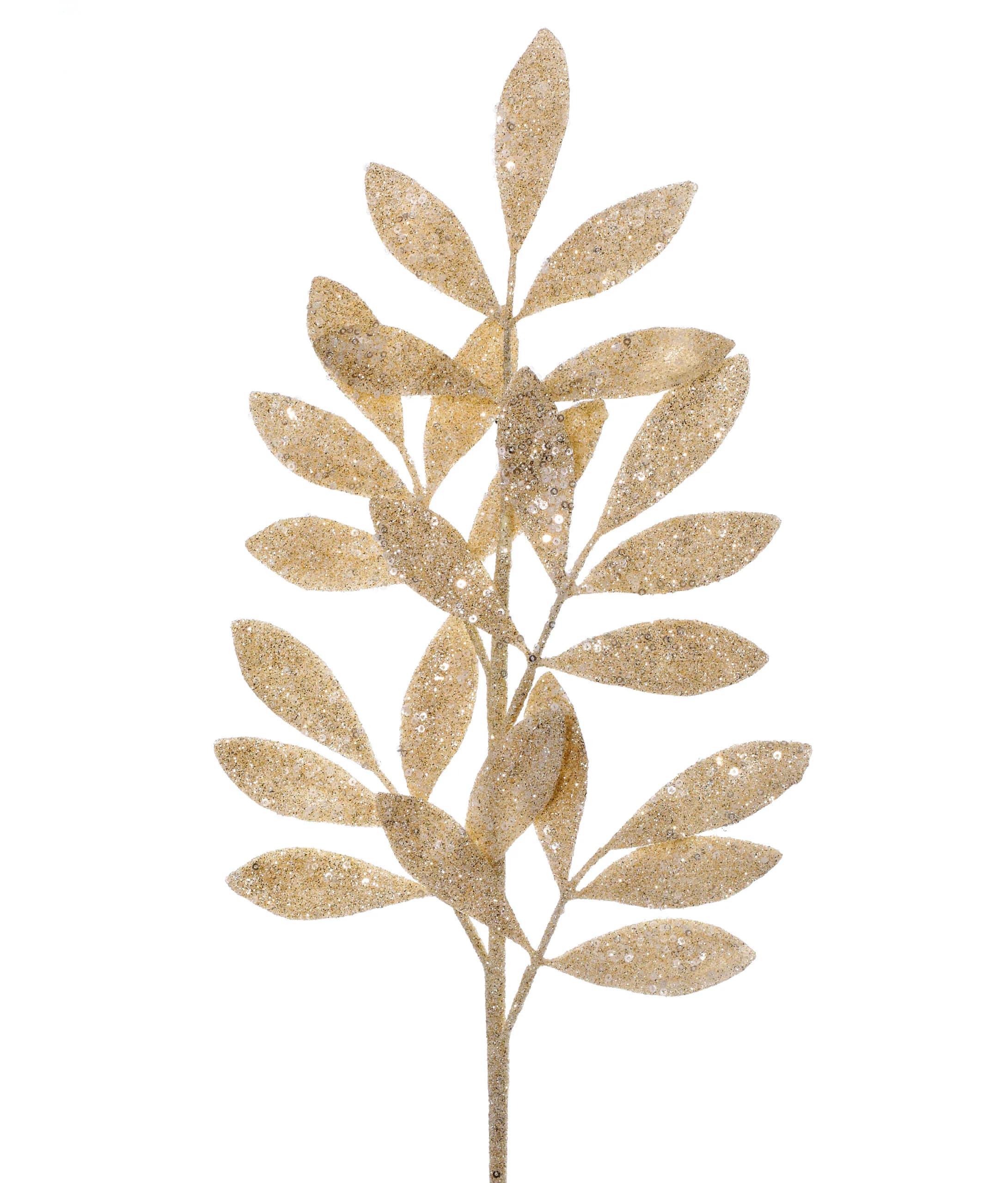 27" Champagne & Gold Glitter Bay Leaf Spray/Sprays/Faux Spray/Wedding Decor/Holiday Decor/Table Decor/Glitter Spray/Natural Spray/DIY crafts
