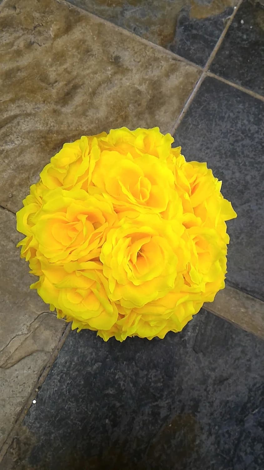 Yellow Rose Flower Ball Pomander Wedding decoration Ball Silk Rose Kissing Ball Faux Flowers/Mutiple sizes/Aisle decor/ Centerpiece