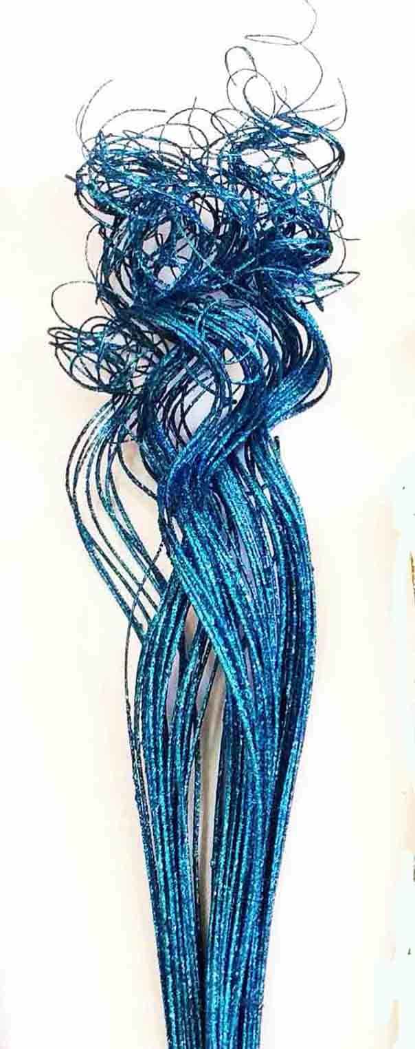 25" Blue Glittered Curly Ting Ting/Branches/Centerpiece decor/ Winter wonderland/Decoration Branches/Gold Branches/Glitter Branches/
