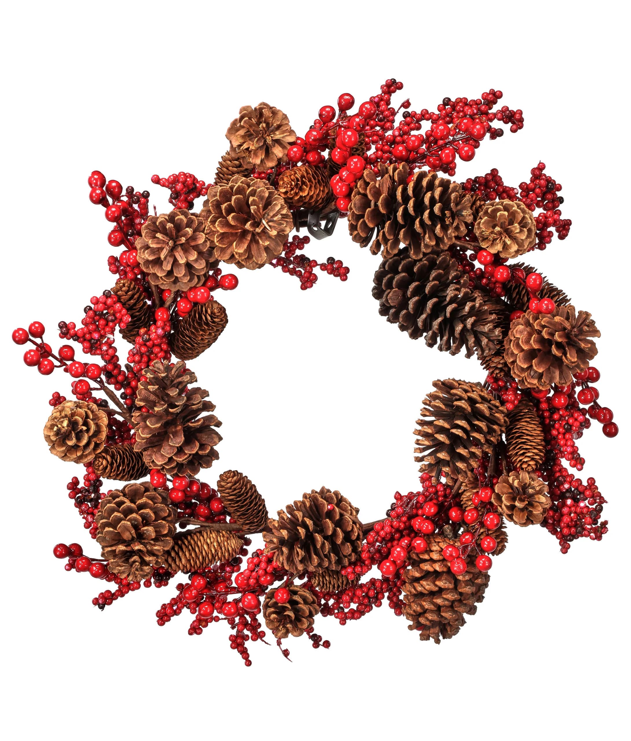 24" Waterproof Berry and Pinecone Wreath/Berry Wreath/Natural Wreath/Outdoor Wreath/Green Outdoor Wreath/Green Leaf/Winter Wreath/
