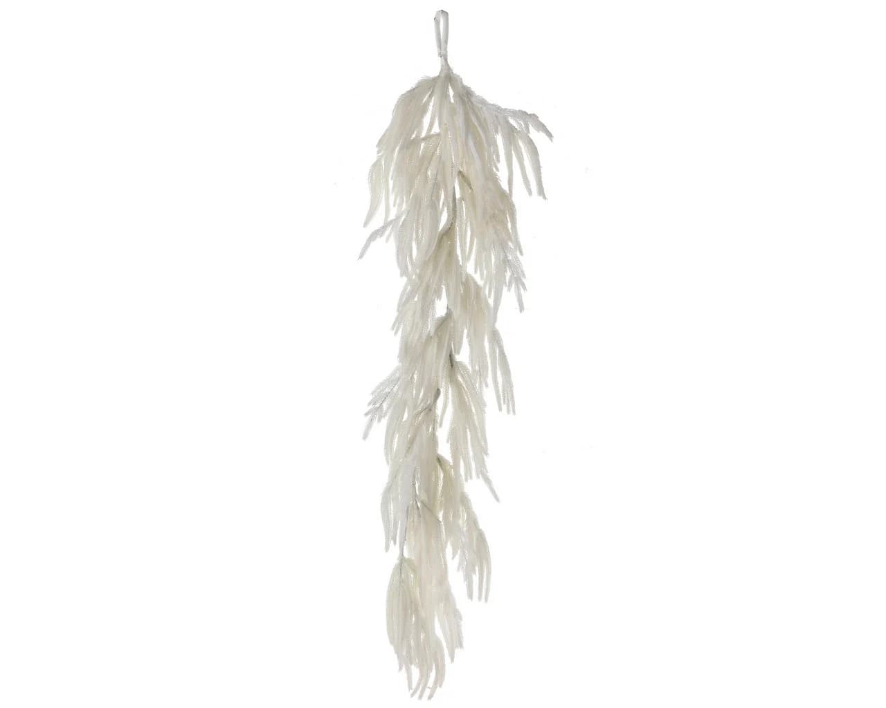 4FT White Whispy Norfolk Pine Garland/Garland/Artificial Greenery/Holiday Decor/Christmas Decor/Seasonal/Long Garland/Dark Green