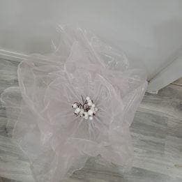 Pink Organza Flowers Heads/Giant Flowers/Wedding Floral Decor/Big Flowers Studio Decor