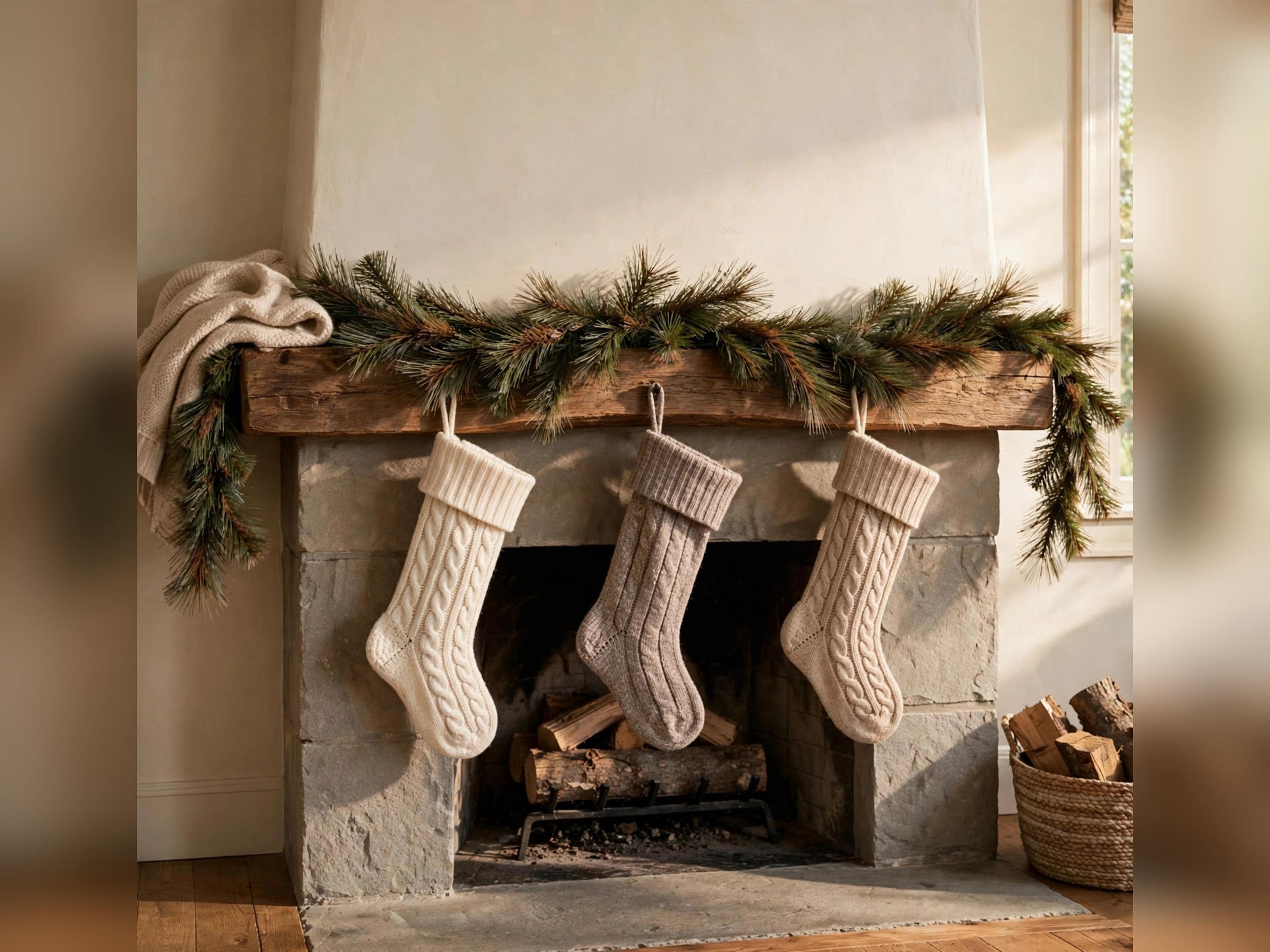 6 Foot Artificial Pine Christmas Garland, 12 Inch Wide Holiday Mantel Garland Decor