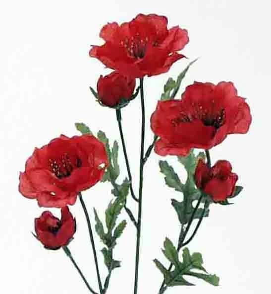 21" Red Poppy Spray/Floral Wedding/Greenery/Wedding Centerpieces/Home Decor/Faux Floral/Spring Wedding/Floral Centrepiece/Table Decor