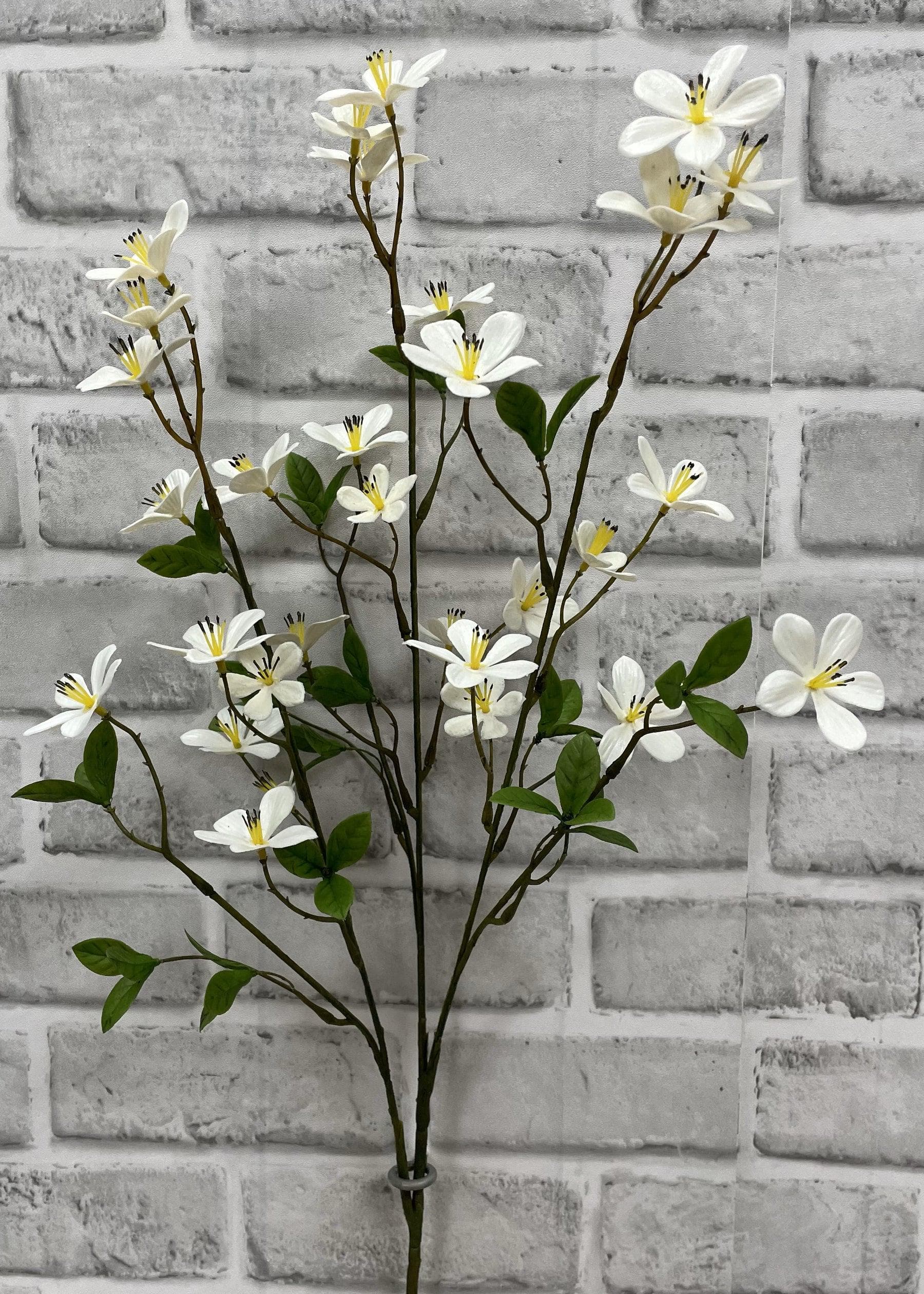 27" White Plum Flower Stem, Artificial Spring Blossom Branch, Faux Plum Blossom for Tall Vases, Modern Farmhouse Floral, Silk Cherry Blossom
