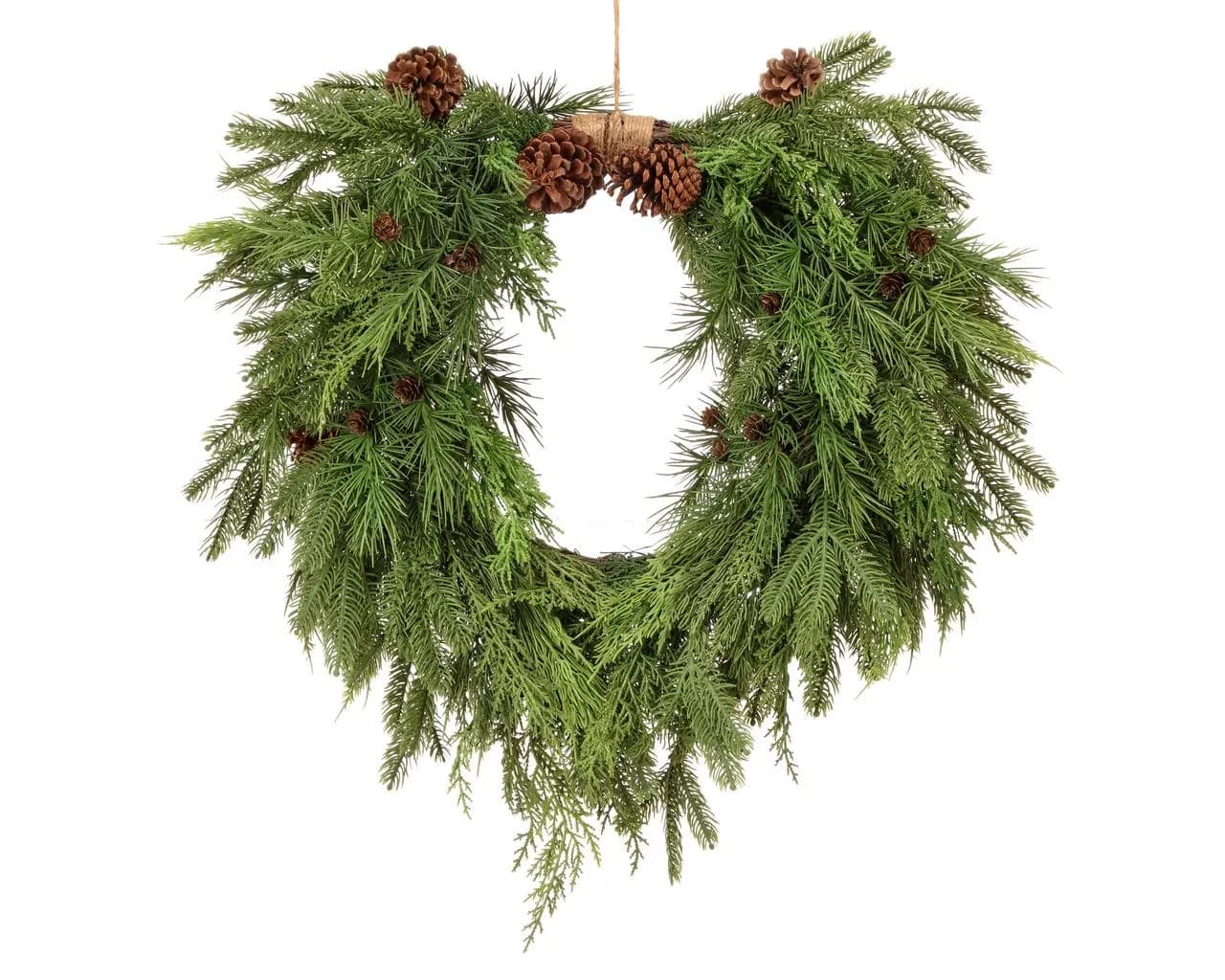 22" Fresh Touch Mixed Evergreen Wreath/Green Artificial Wreath/Green Wreath/Natural Looking Wreath/Outdoor Wreath/Green Outdoor