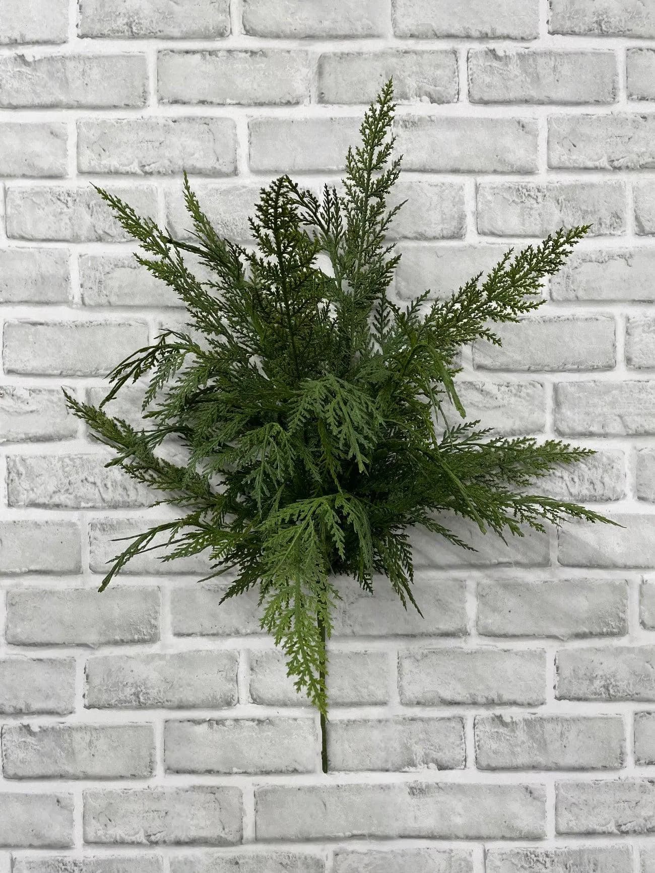 24" Real Touch Cypress Bush, Faux Winter Cypress Stem, Christmas Greenery Floral Pick, Luxury Evergreen Centerpiece Bouquet Vase Filler
