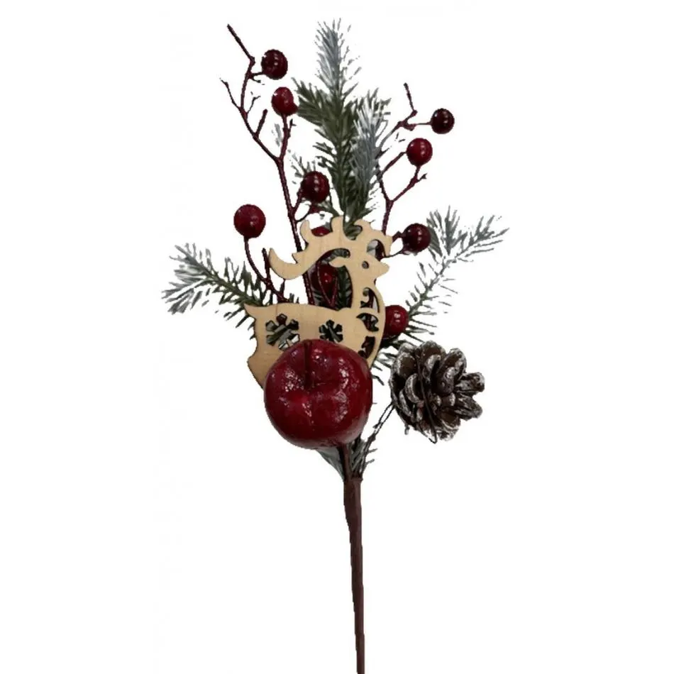 15" Tree, Deer and Apple Spray/Sprays/Wedding Decor/Holiday Decor/Fall Decor/Table Decor/Cedar Spray/Natural Spray/DIY Craft/Holiday DIY