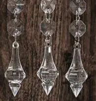10 Pcs Acrylic Pendants/Crystal look/Hanging Garlands/ Pendants with Chain/ Clear Gems / Christmas Ornaments/ Centerpiece Jewels