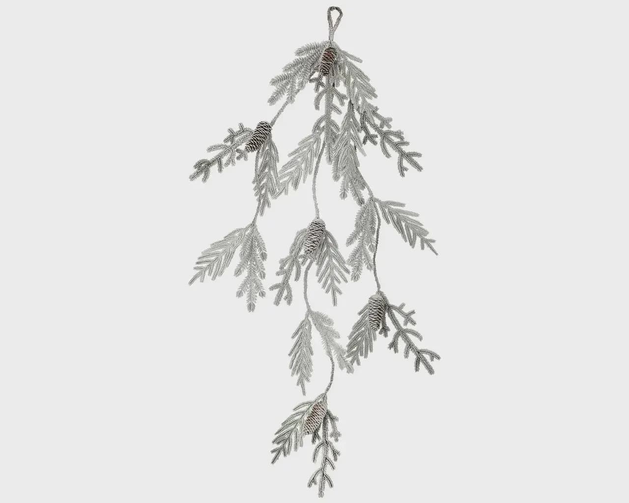 56" Snowy Pine Hanging Green & White Garland/Faux Garlands/Vines/Greenery/Wedding Centerpieces/Home Decor/Faux Vines/Silk Vines