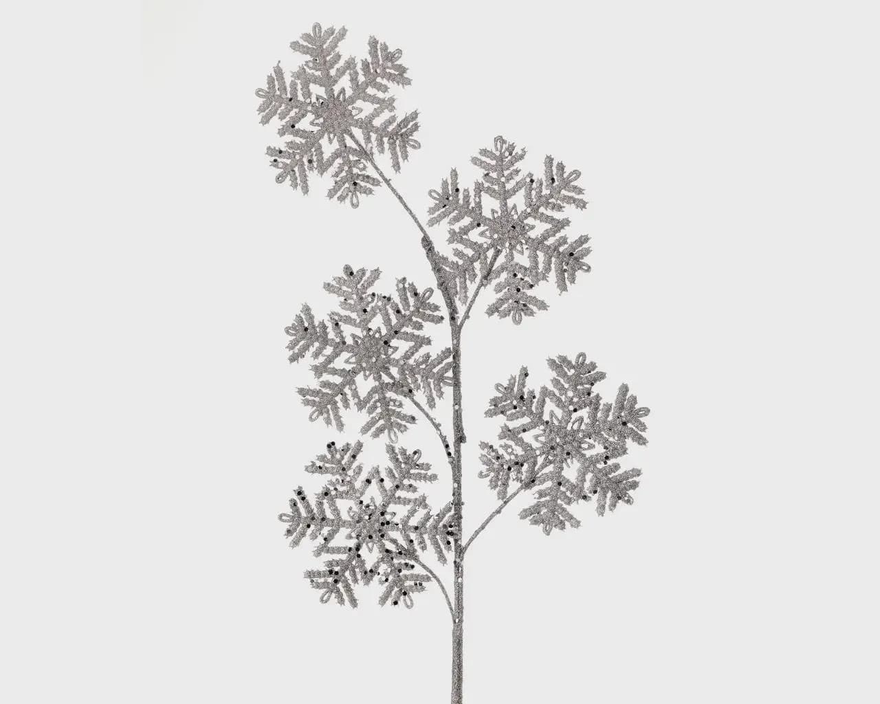 27" Silver Glittered Snowflake Spray/Sprays/Faux Spray/Wedding Decor/Holiday Decor/Table Decor/Christmas DIY Crafts/Xmas Decor