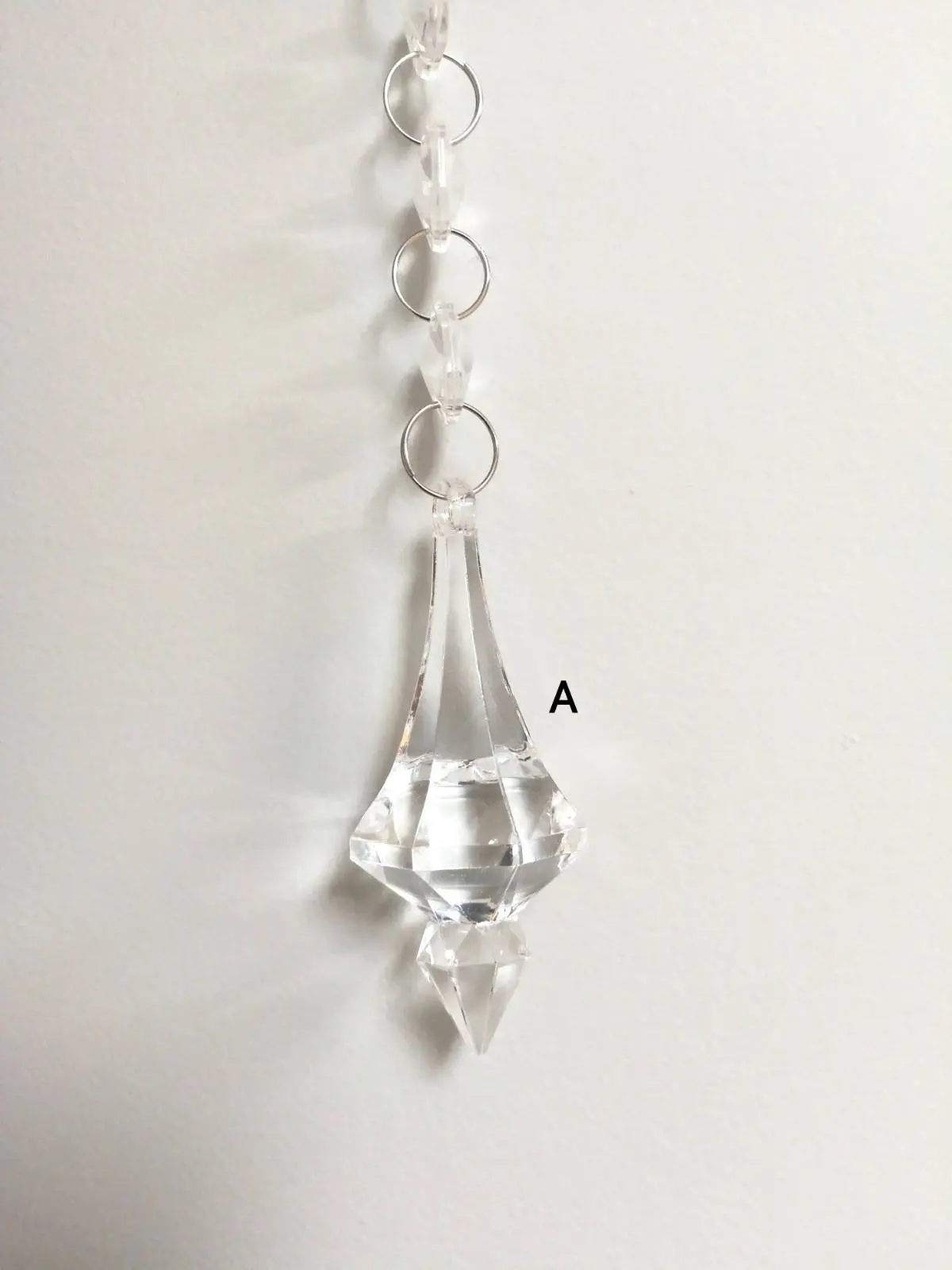 10 Pcs Acrylic Pendants/Crystal look/Hanging Garlands/ Pendants with Chain/ Clear Gems / Christmas Ornaments/ Centerpiece Jewels