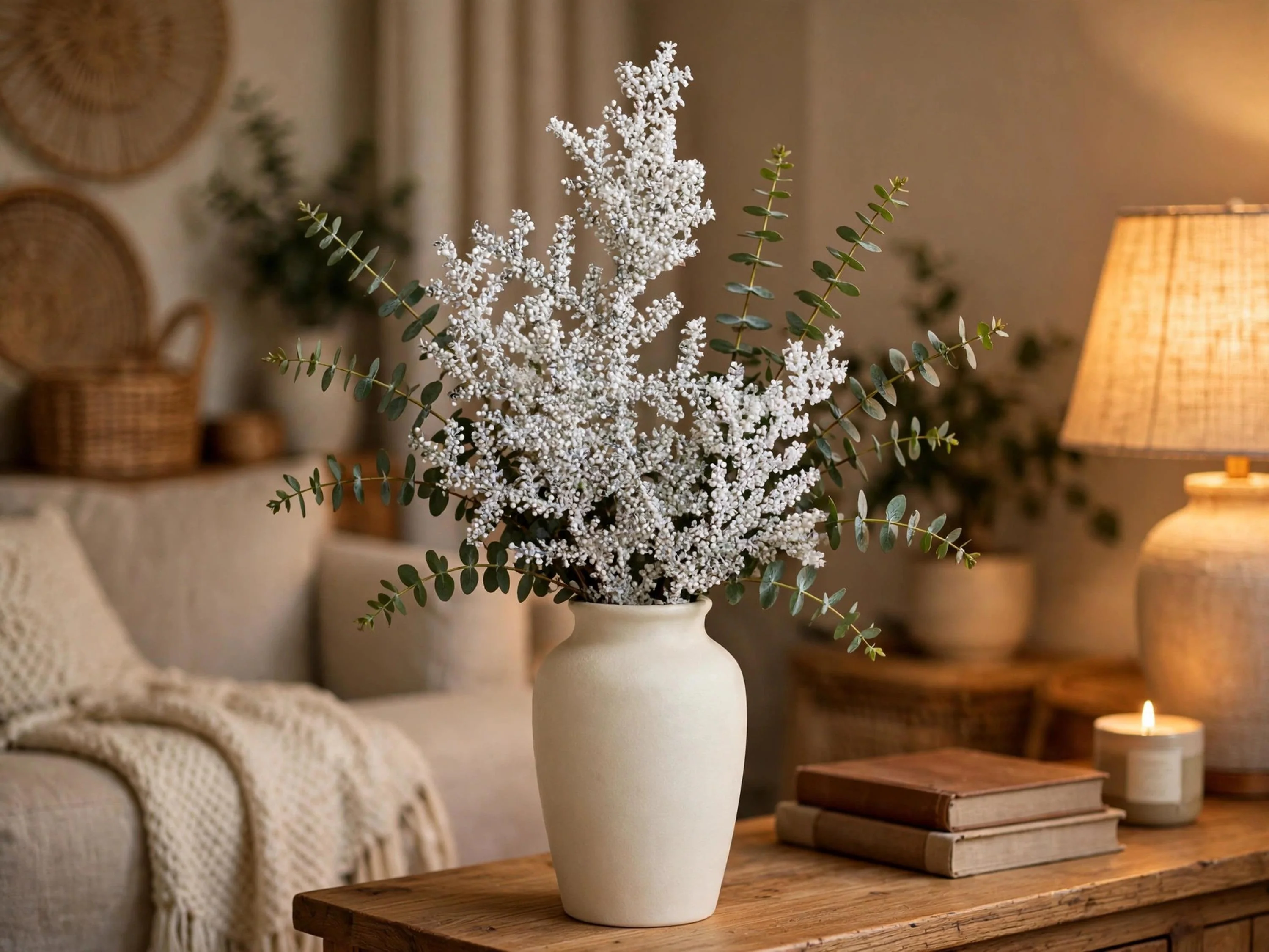24 Inch Bubbled Juniper Spray White Green | Christmas Pine Pick | Holiday Floral Stem Wreath Garland Filler