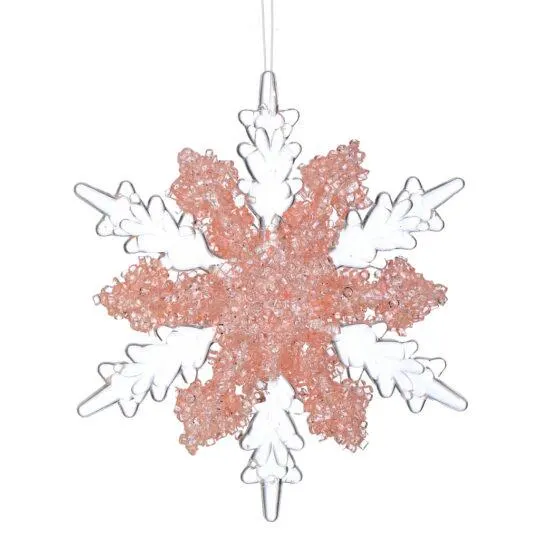 6" Pink & Clear Acrylic Snowflake/Christmas Tree Ornament/Tree Topper/Ornaments/Tree Decoration/Xmas Decor/Xmas Tree Decor/Holiday Season