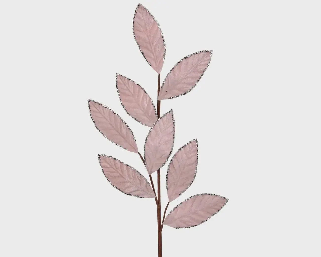 28" Blush Pink Velvet Glitter Edge Spray/Holiday Decor/Christmas Decorations/Wedding Decor/Boxwood Spray/Faux Flower/Artificial Flower
