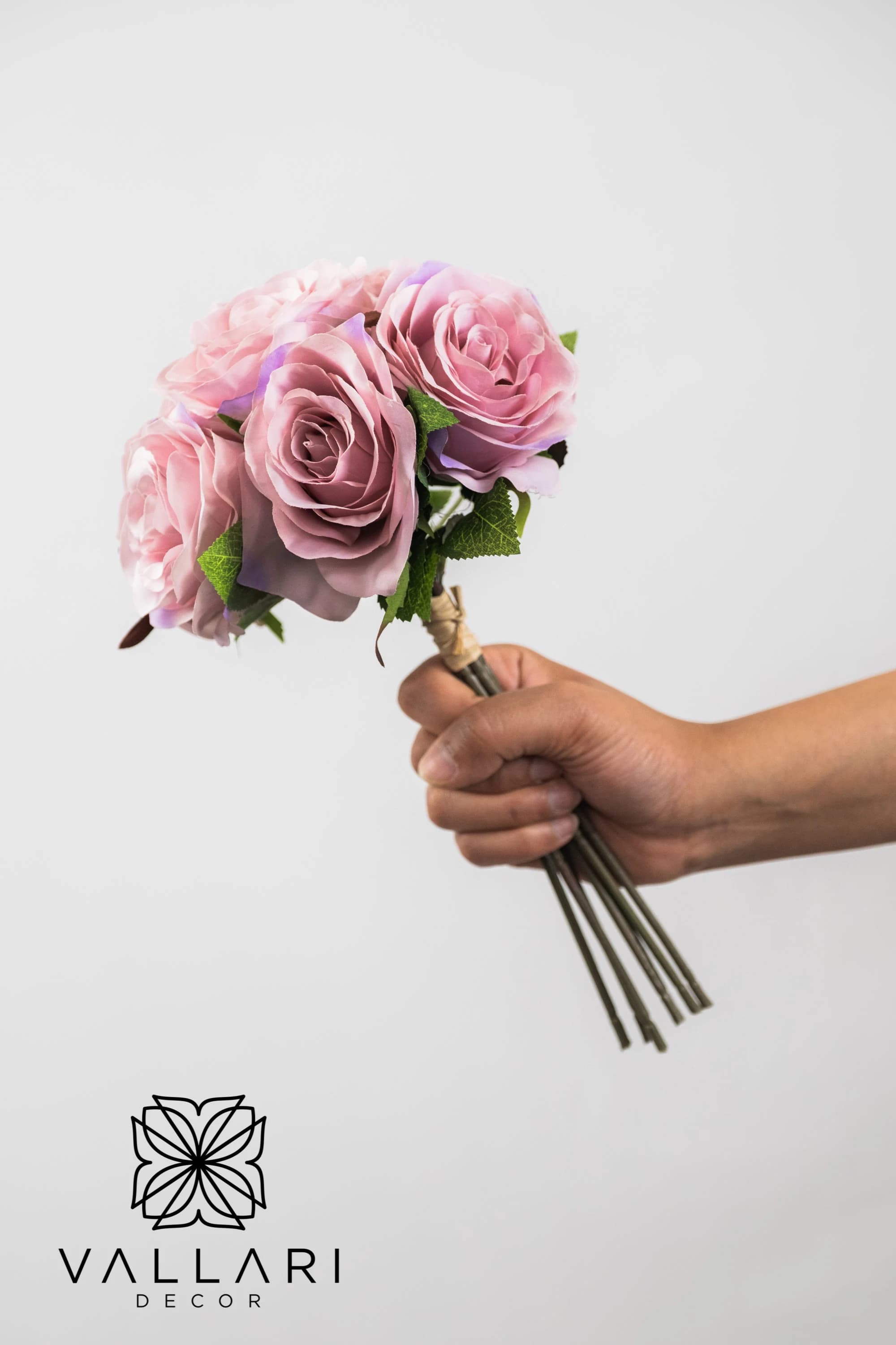 7 Mauve Rose Bouquet/Floral Sprays/ Wedding Roses/ White/Greenery Bushel/ Outdoor Wedding Greenery/Centerpiece Decor/Faux Flowers/